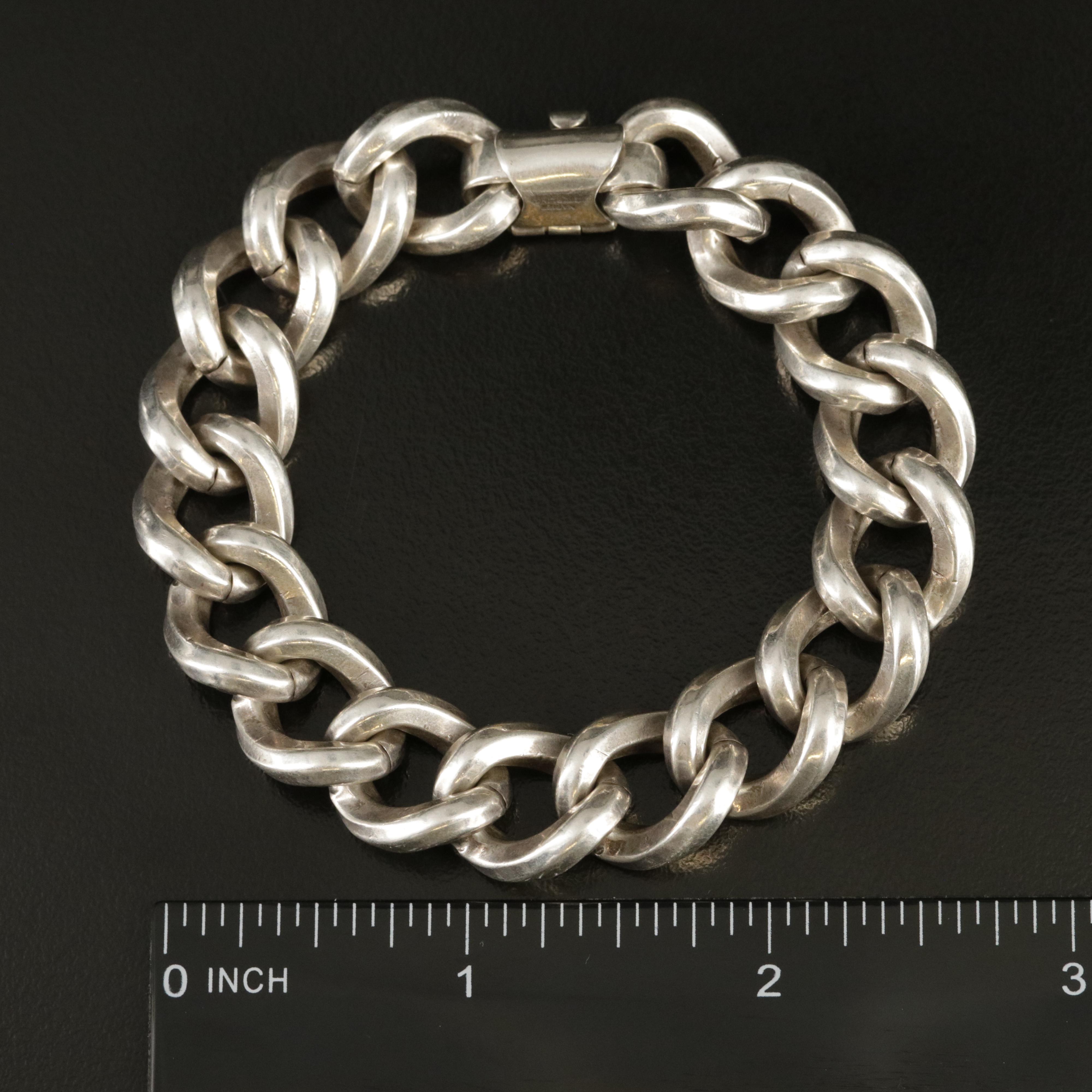 Napier Sterling Curb Chain Bracelet