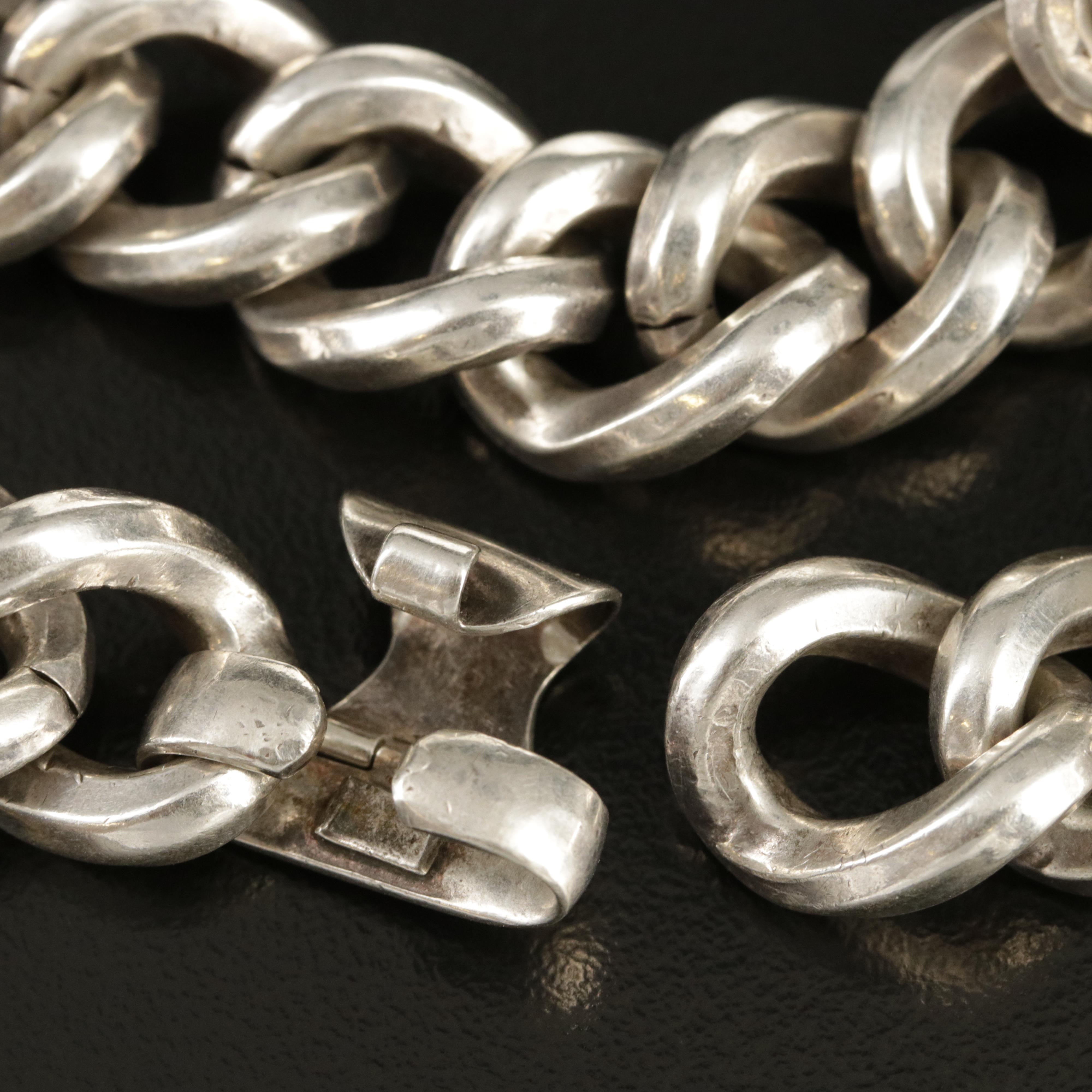Napier Sterling Curb Chain Bracelet