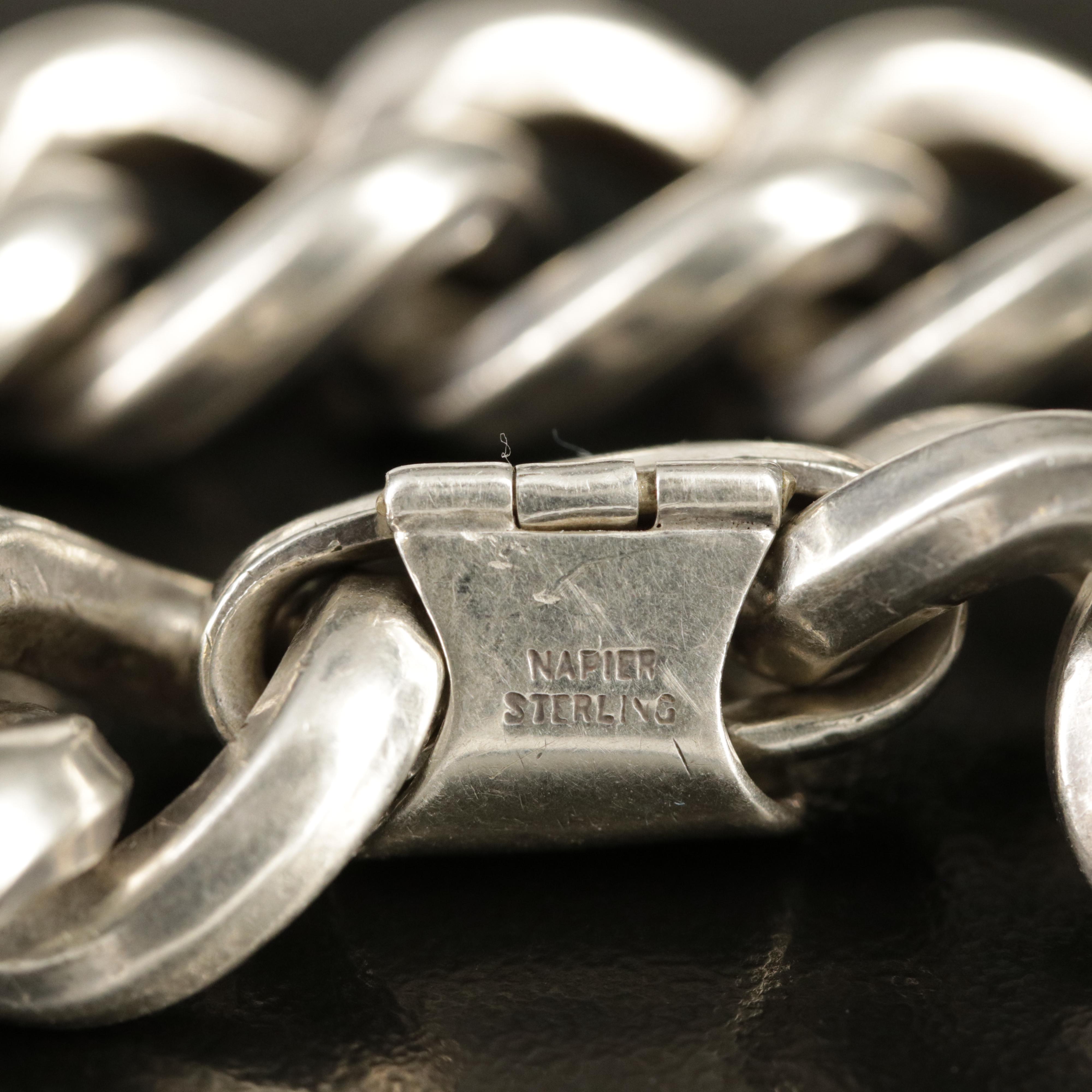 Napier Sterling Curb Chain Bracelet