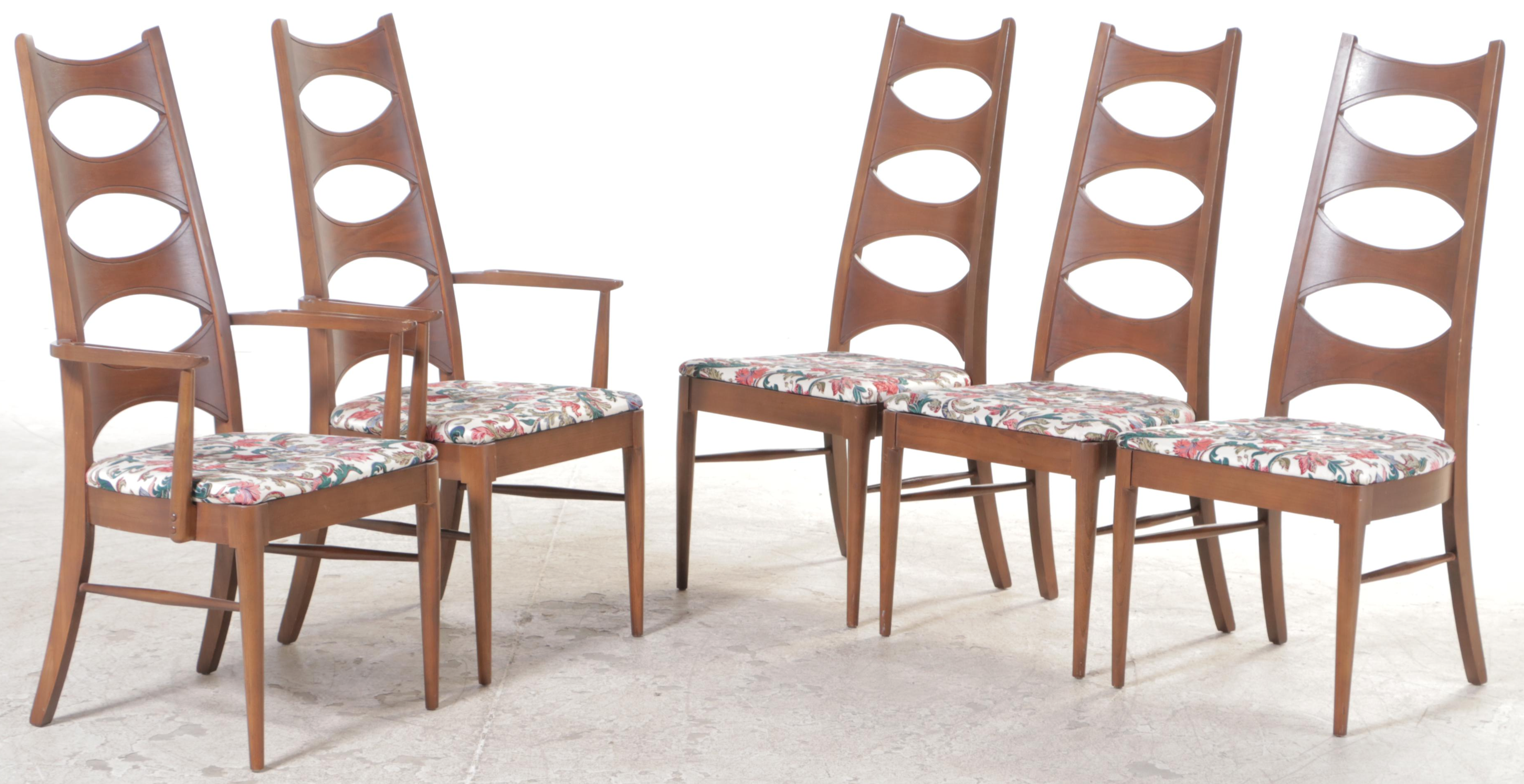 Six-Piece Blowing Rock Furniture Mid Century Modern Walnut Dining Set