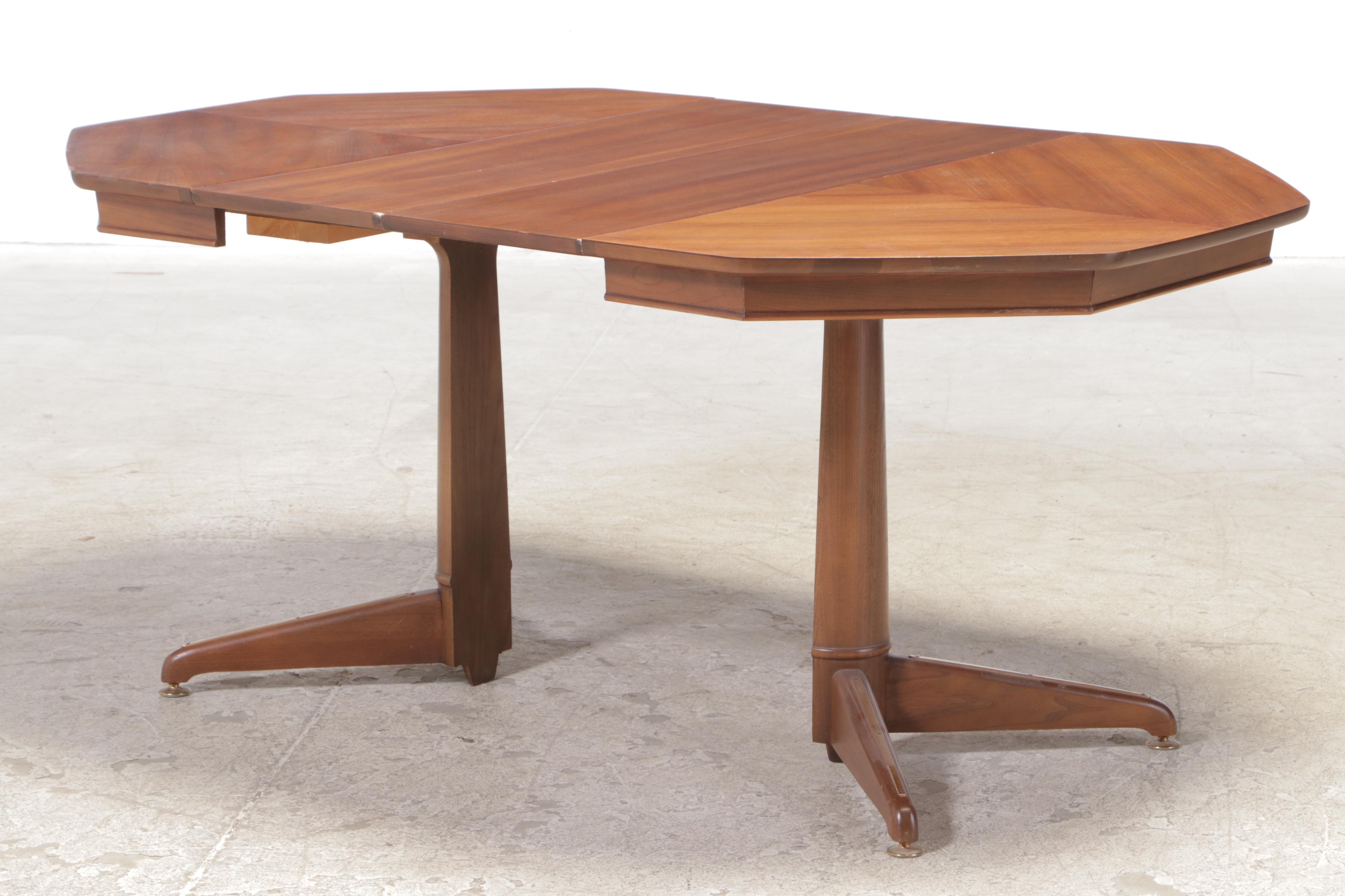 Six-Piece Blowing Rock Furniture Mid Century Modern Walnut Dining Set