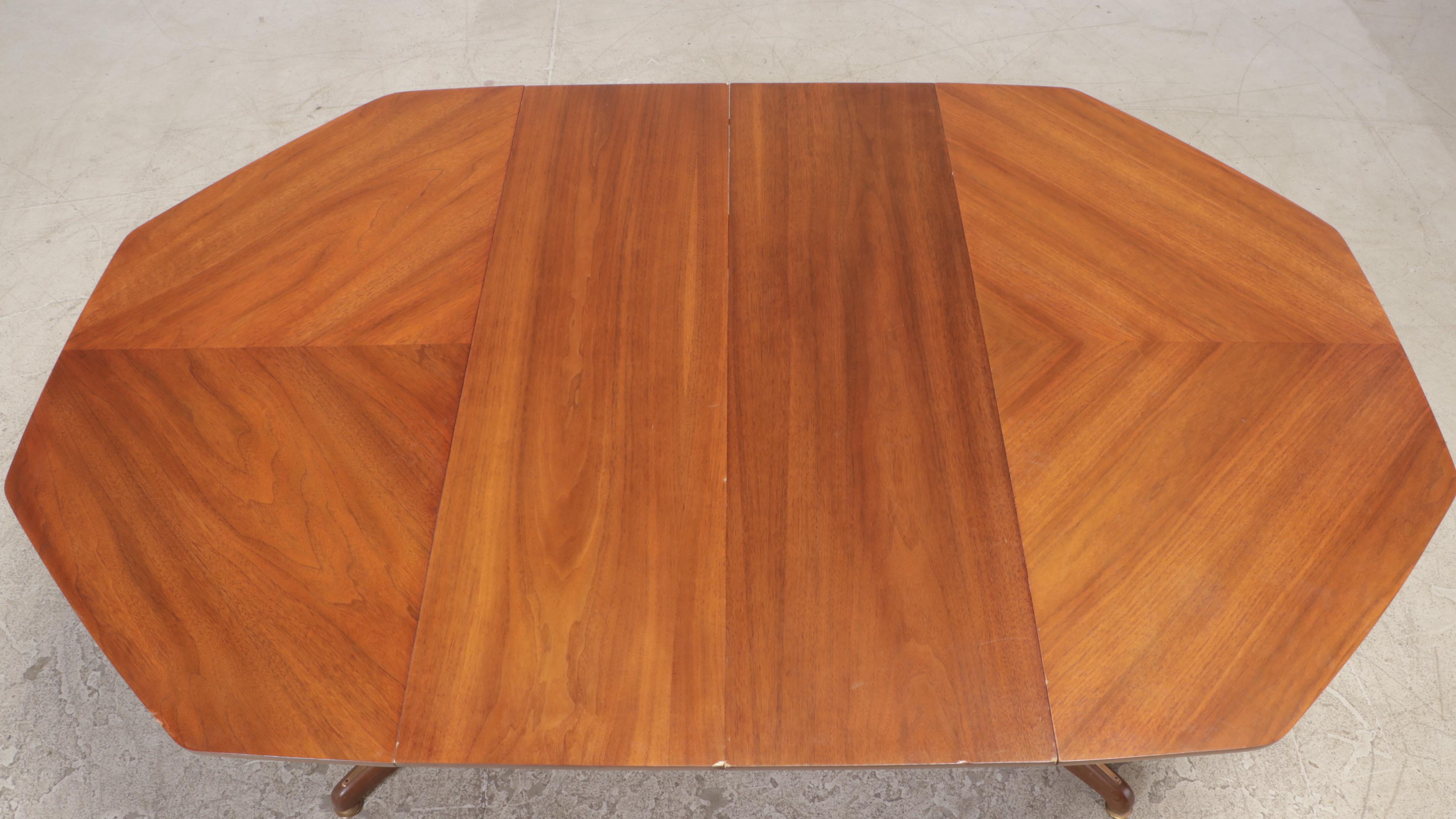 Six-Piece Blowing Rock Furniture Mid Century Modern Walnut Dining Set