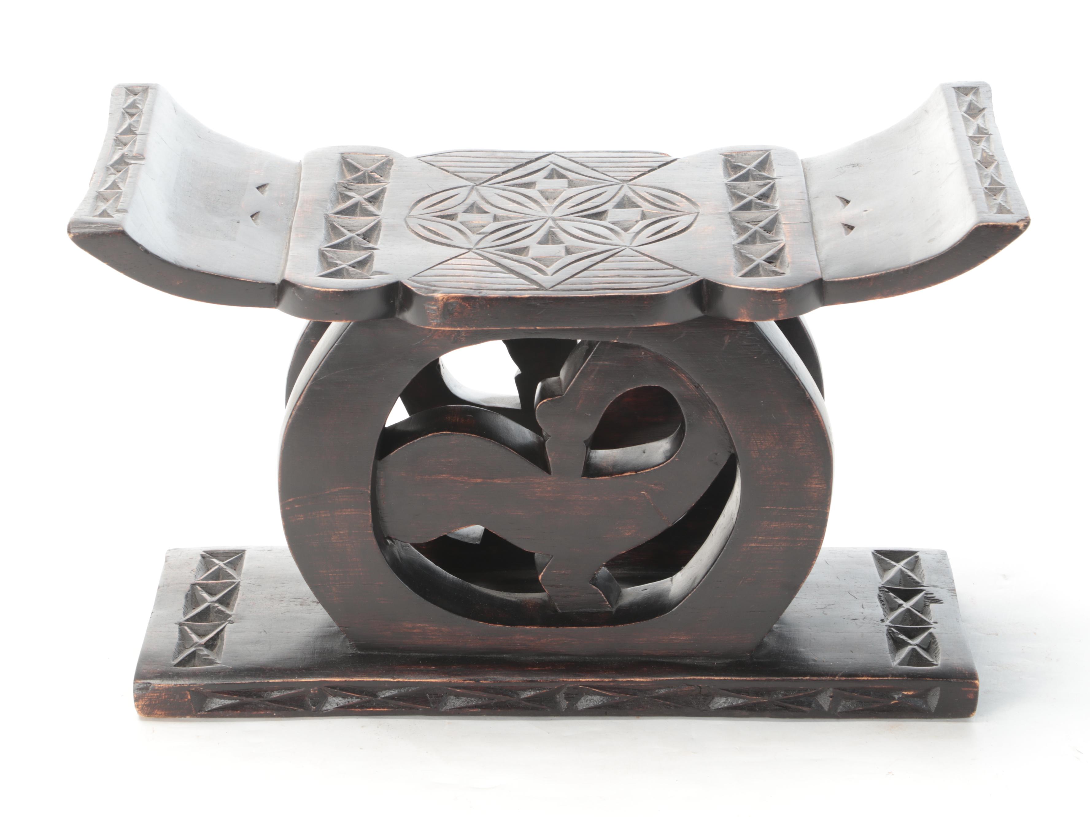 Asante (Ghana) Carved Wooden Stool