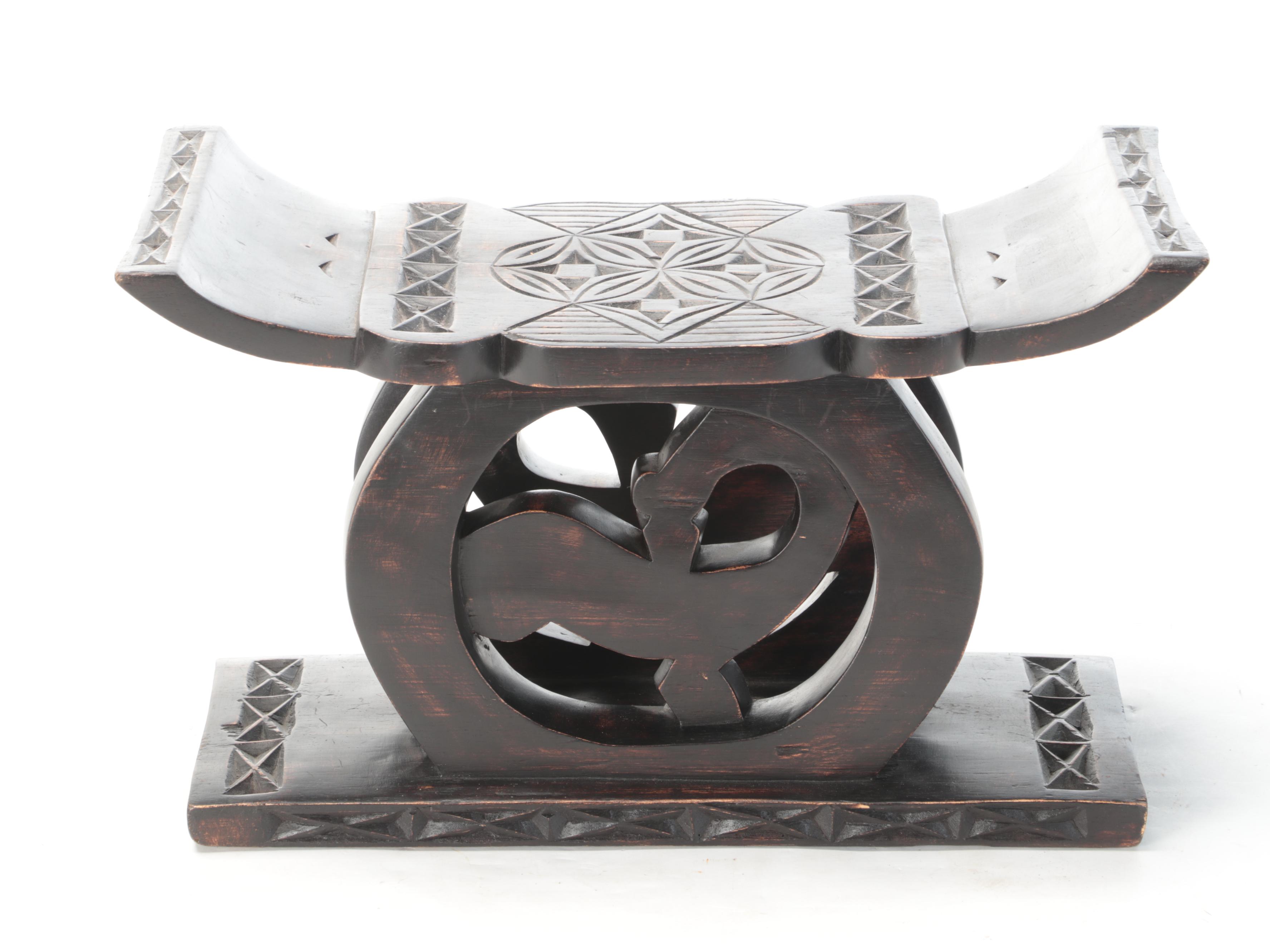 Asante (Ghana) Carved Wooden Stool