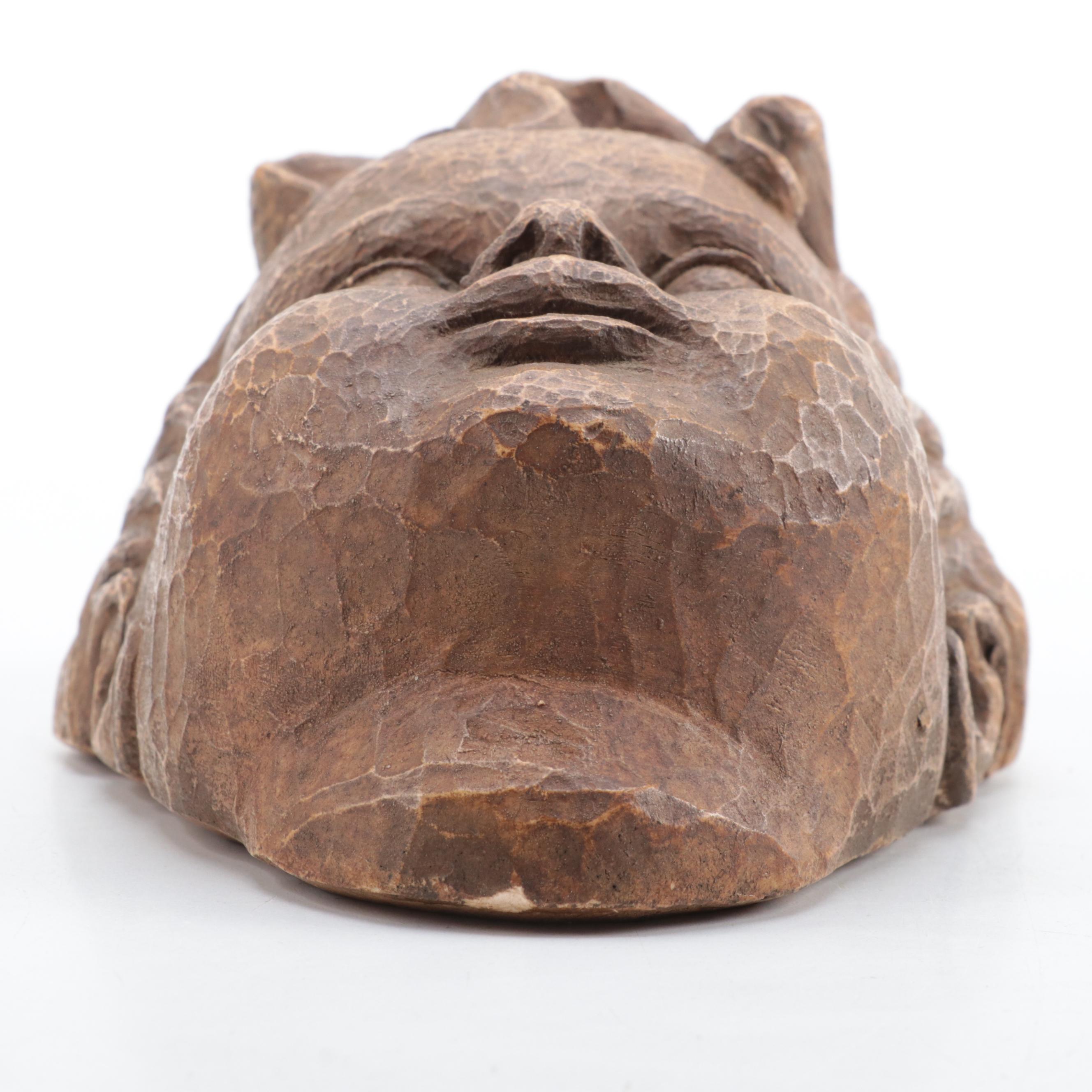 Wood Cherub and Ceracast Clay Bust Wall Hangings