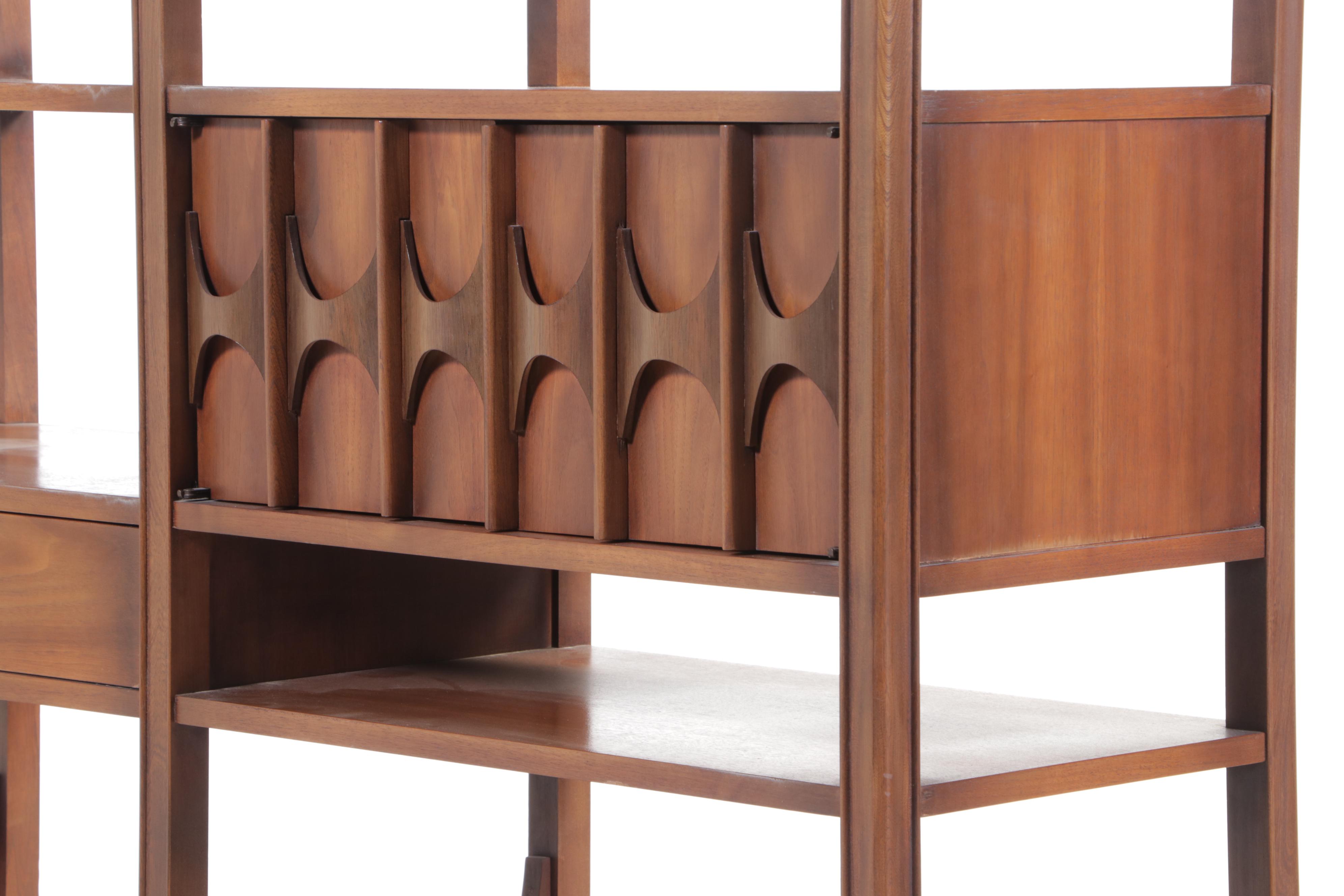 Kent-Coffey "Perspecta" Mid Century Modern Walnut Double-Sided Room Divider