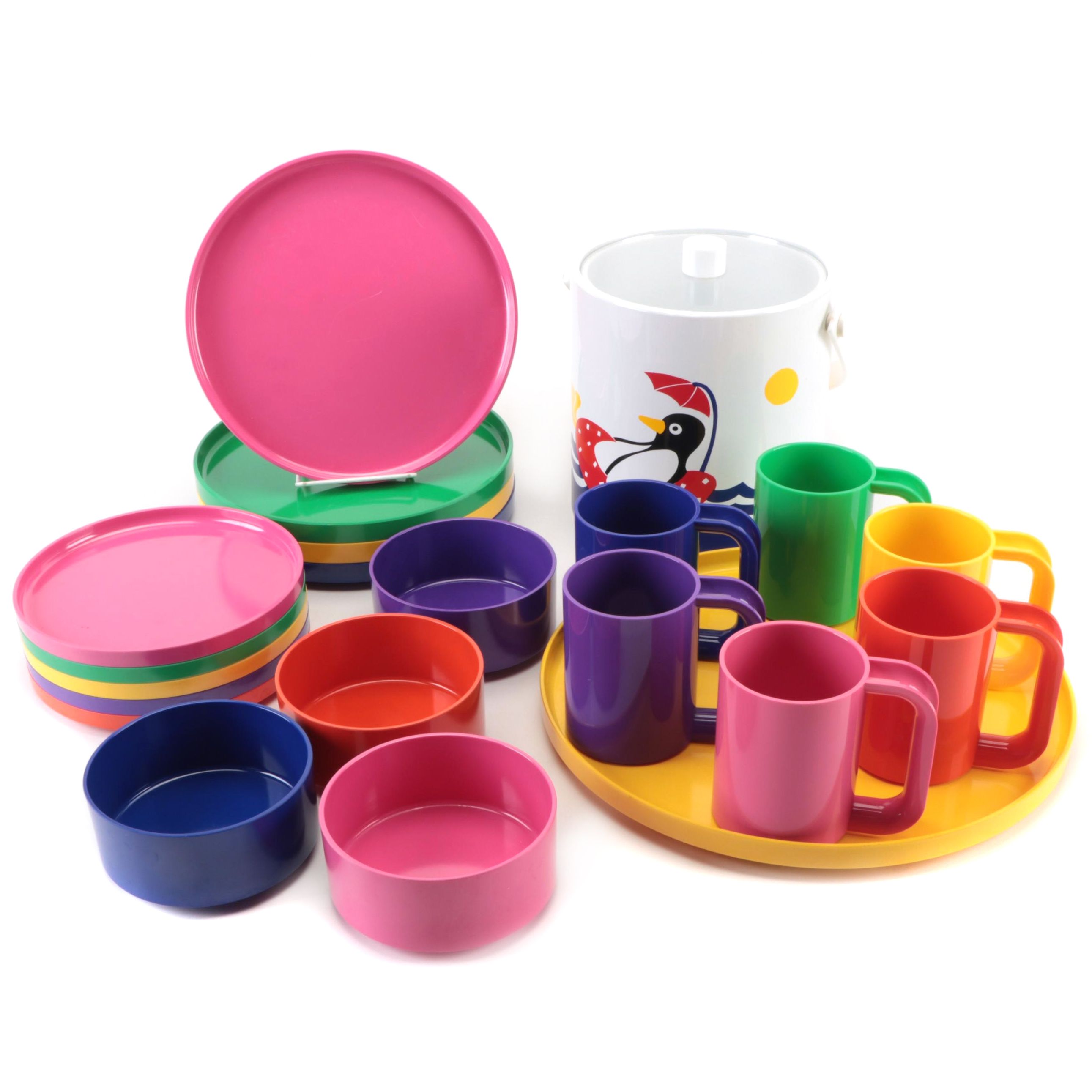 Heller Design Massimo Vignelli Plastic Tableware with Other Ice Bucket