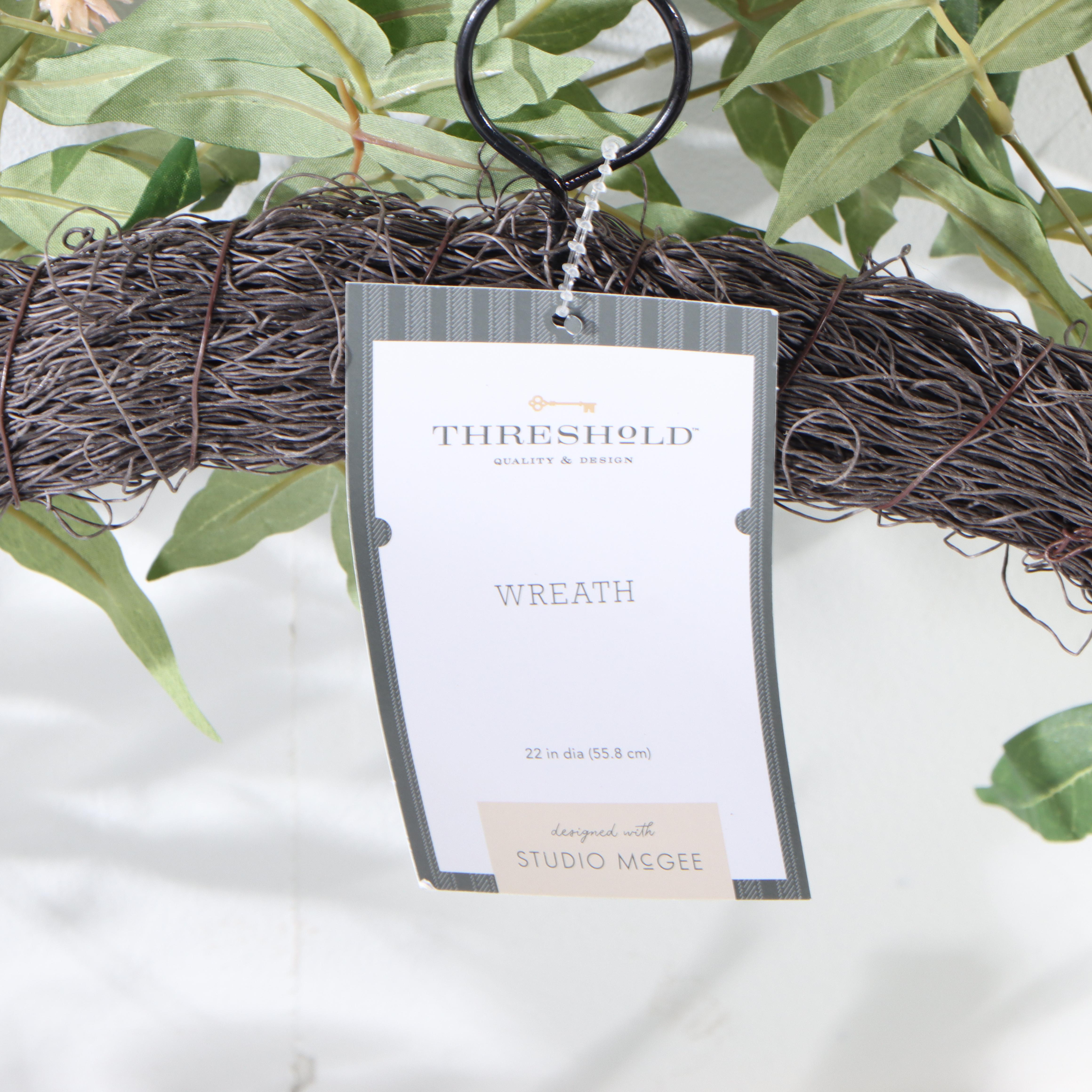 Pair of Threshold with Studio McGee Asymmetrical Wreaths