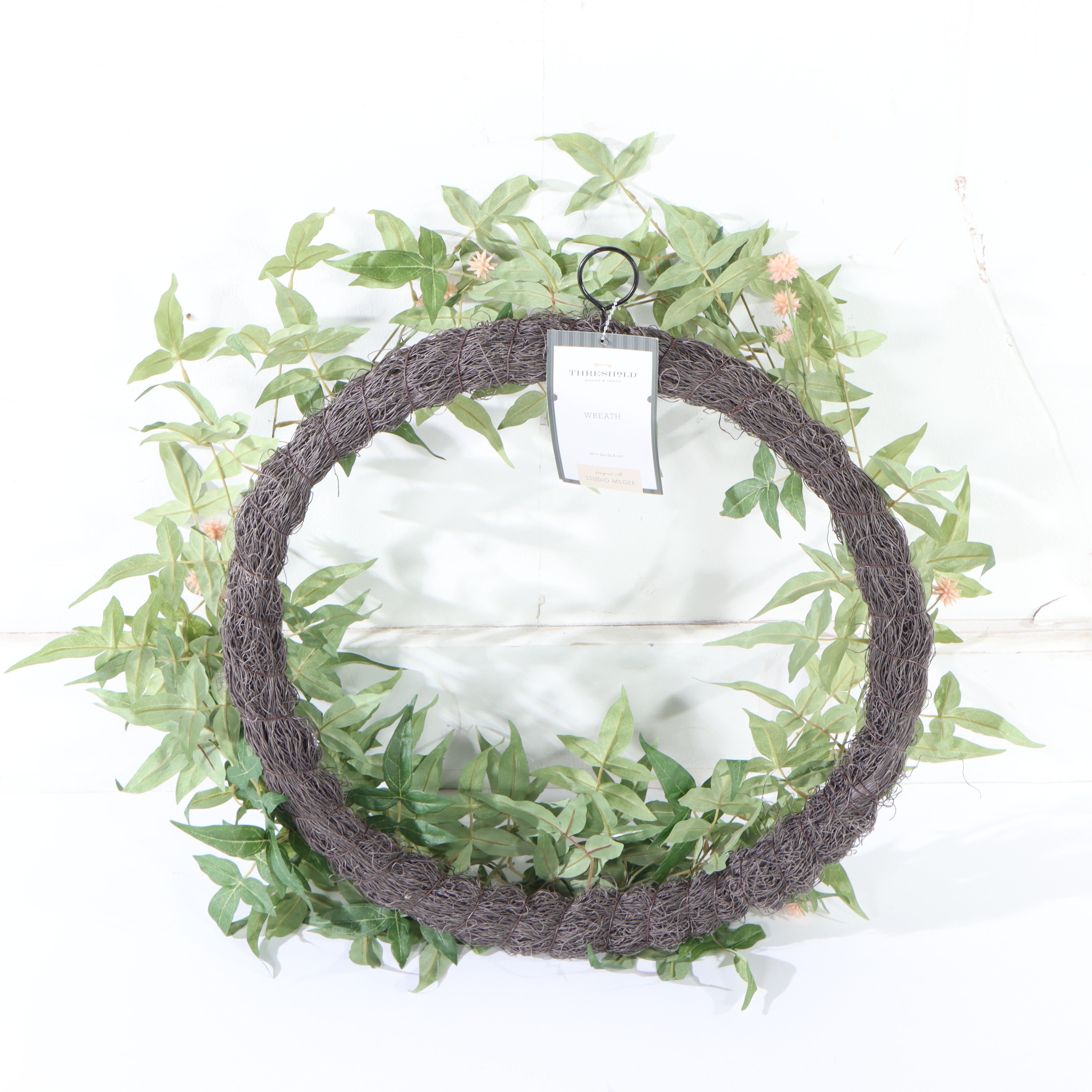 Pair of Threshold with Studio McGee Asymmetrical Wreaths
