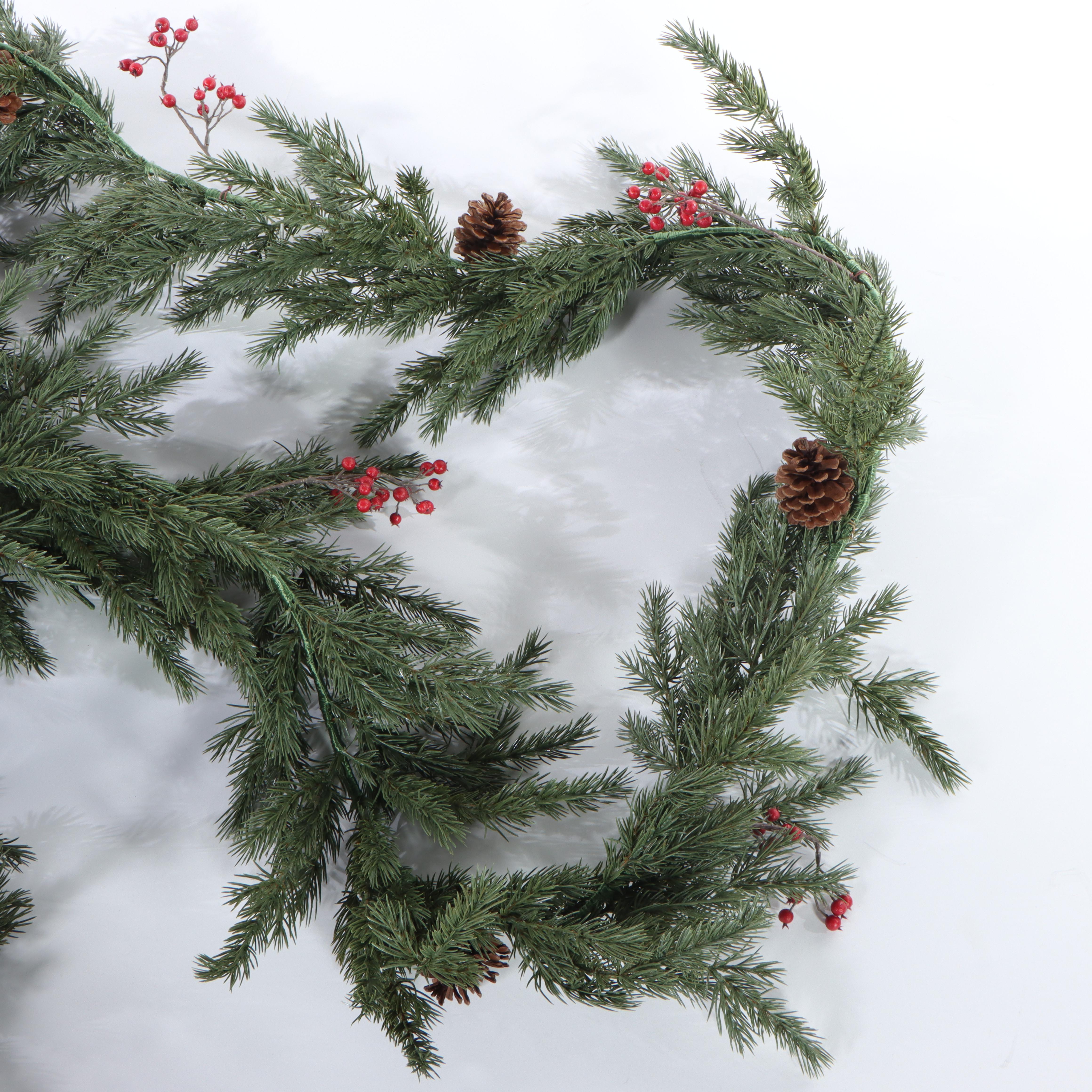10' Hearth & Hand with Magnolia Artificial Pine Garlands with Pinecone Accents