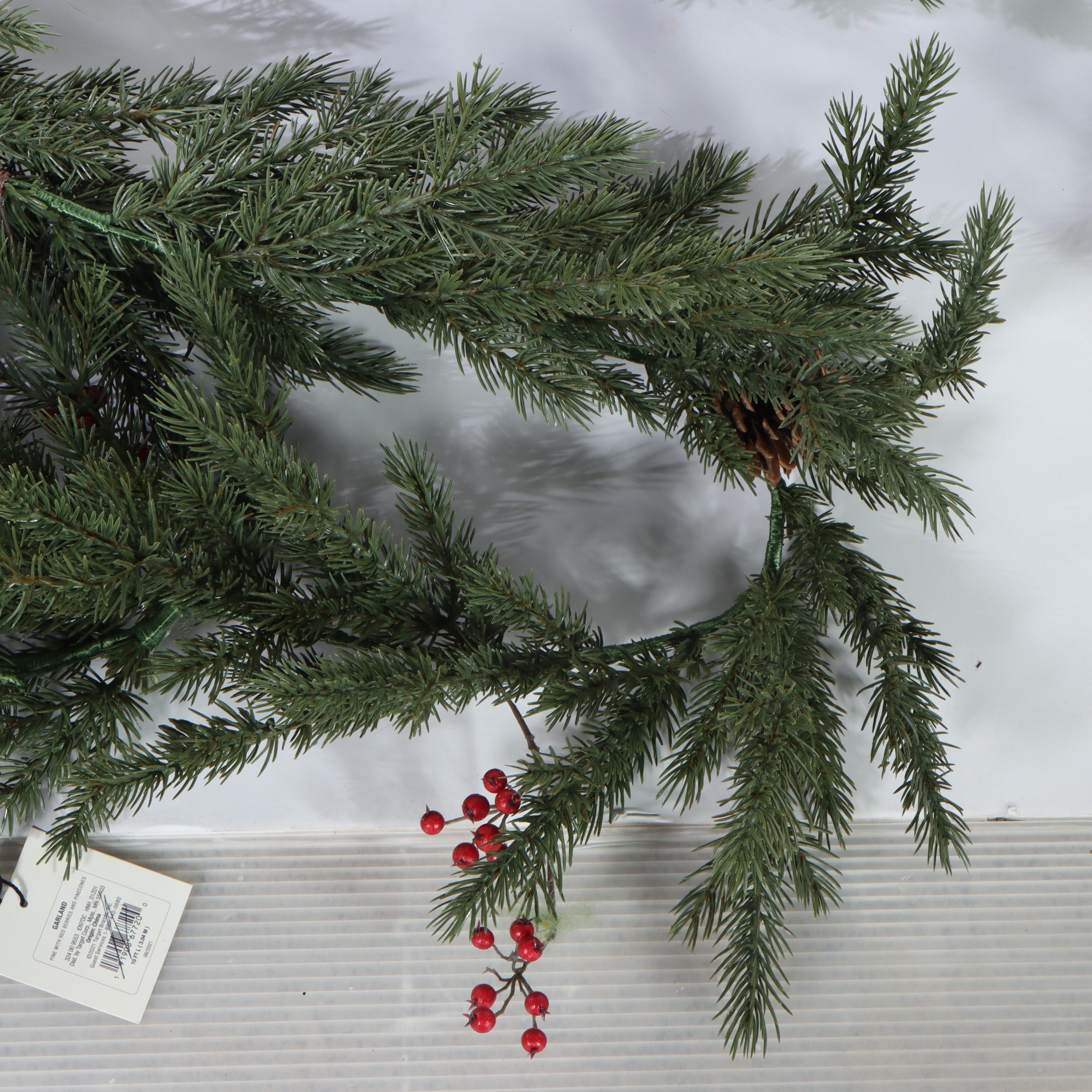 10' Hearth & Hand with Magnolia Artificial Pine Garlands with Pinecone Accents