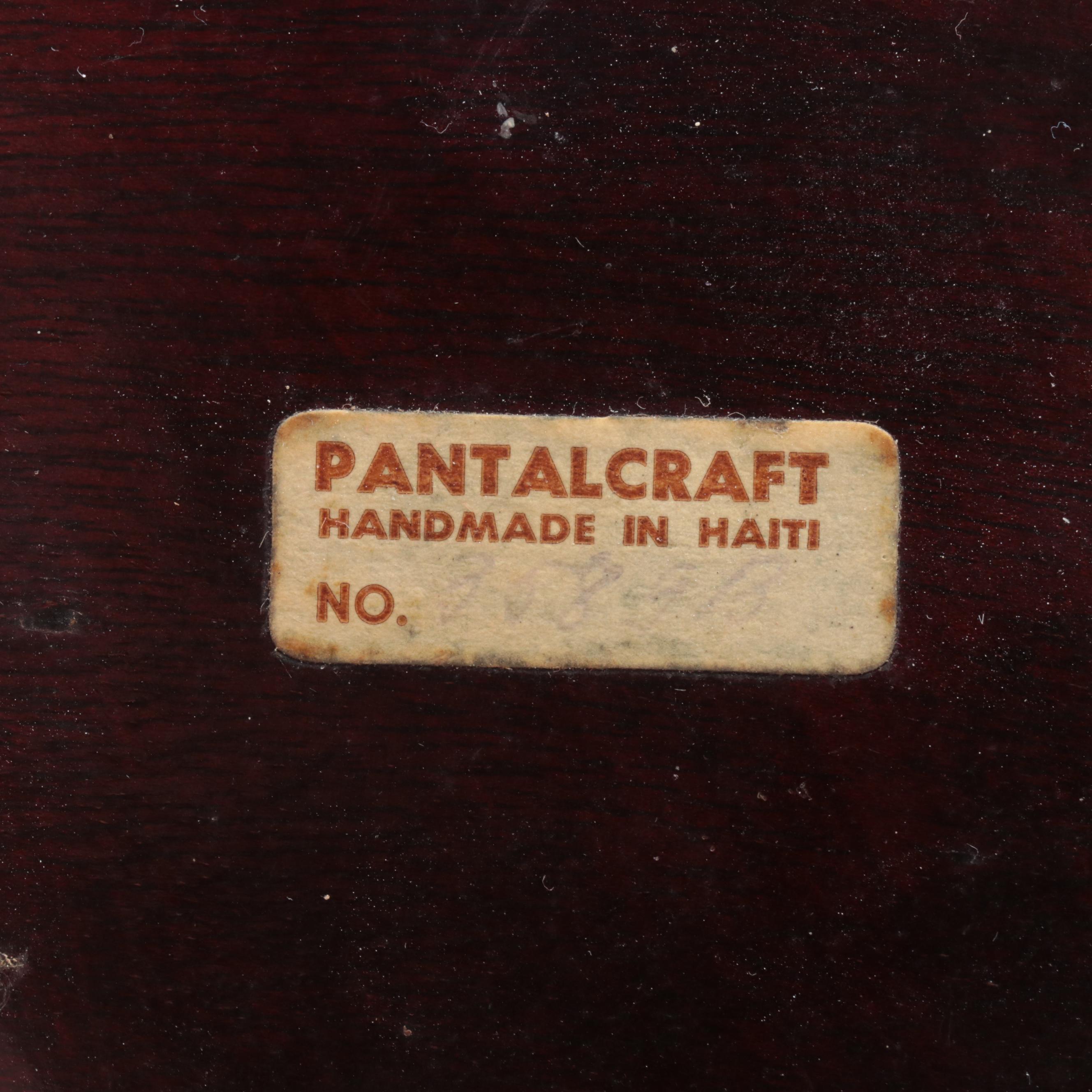 Haitian Pantalcraft Mahogany Serving Bowl and Dinner Bowls