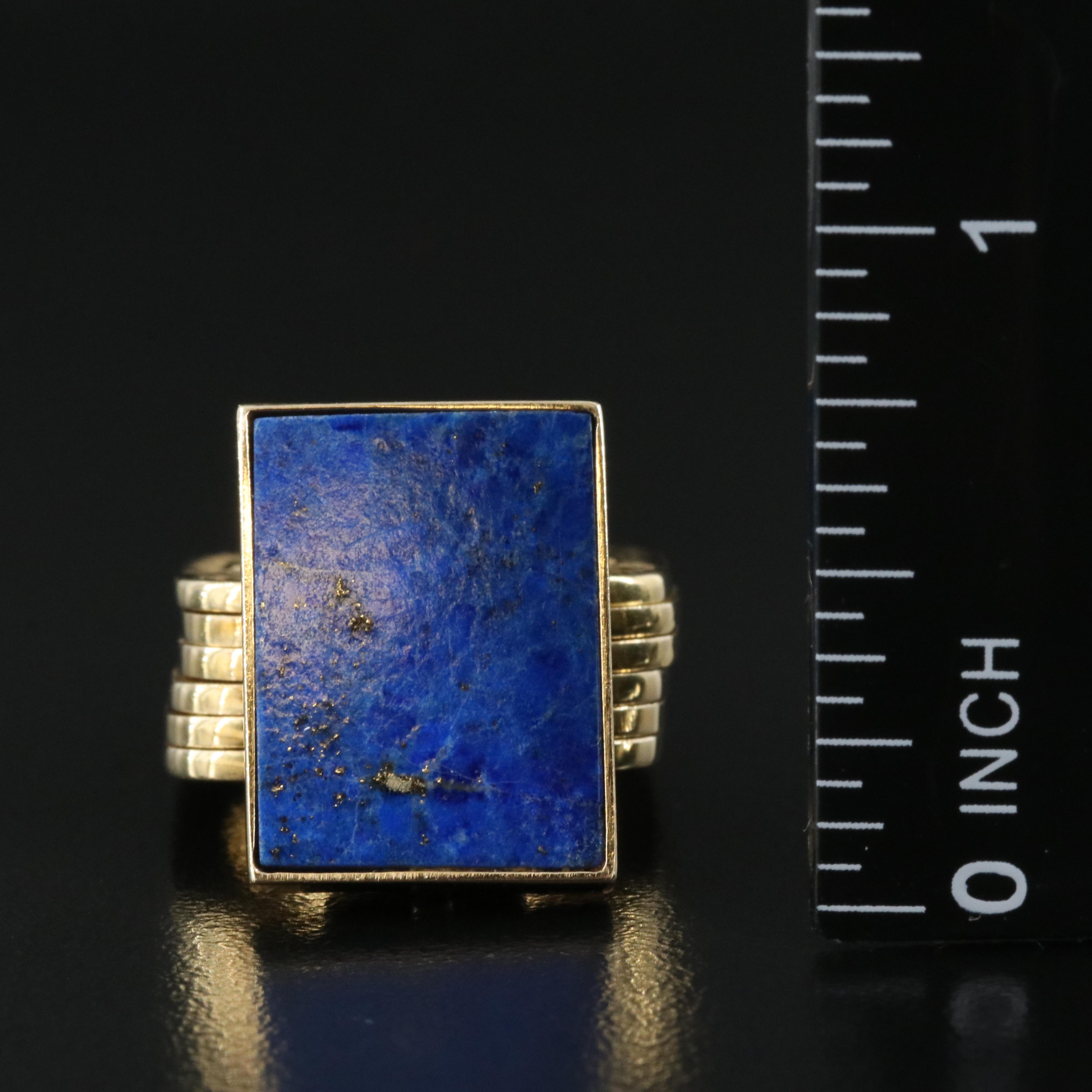1970s 14K Lapis Lazuli Convertible Bracelet Ring