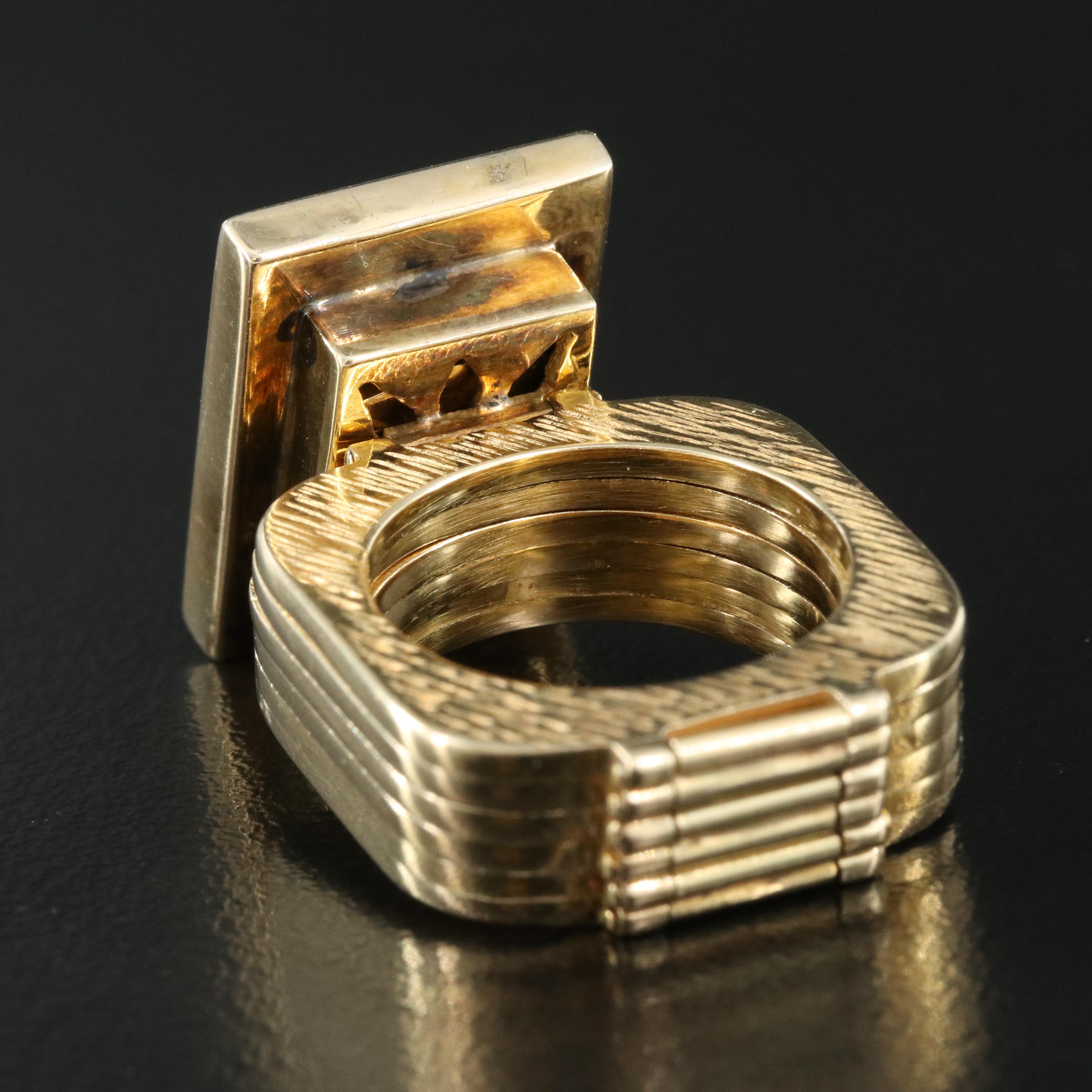 1970s 14K Lapis Lazuli Convertible Bracelet Ring