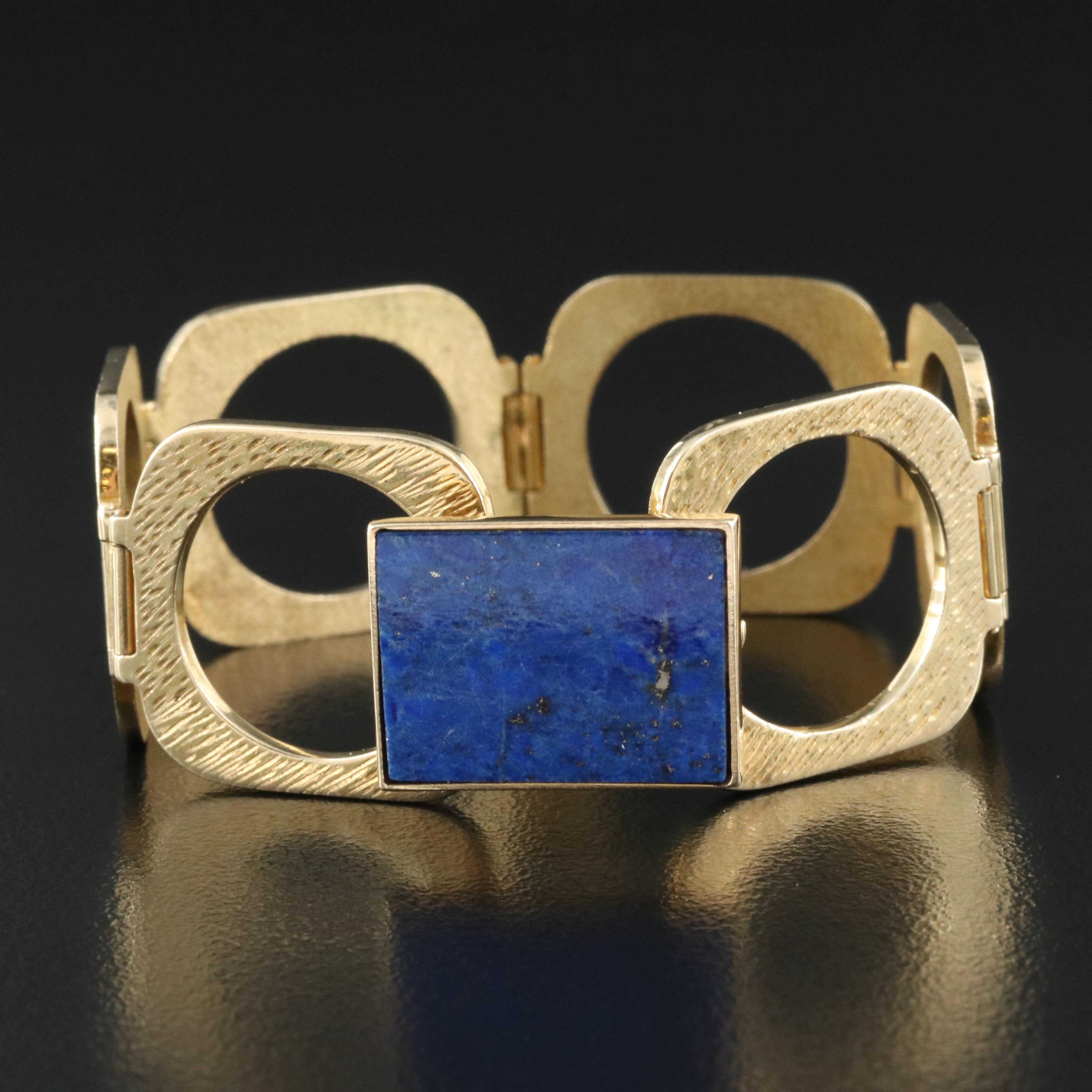 1970s 14K Lapis Lazuli Convertible Bracelet Ring