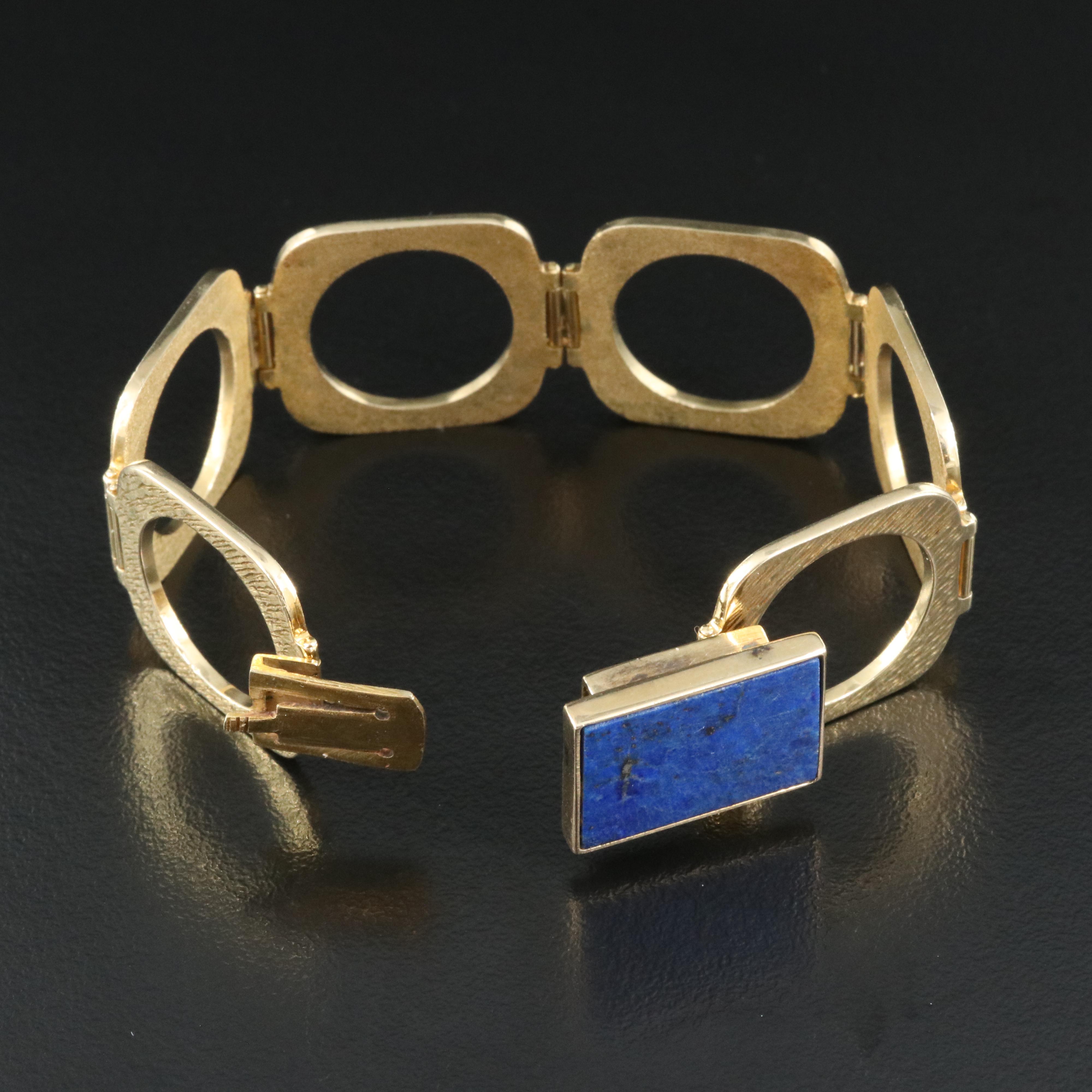 1970s 14K Lapis Lazuli Convertible Bracelet Ring