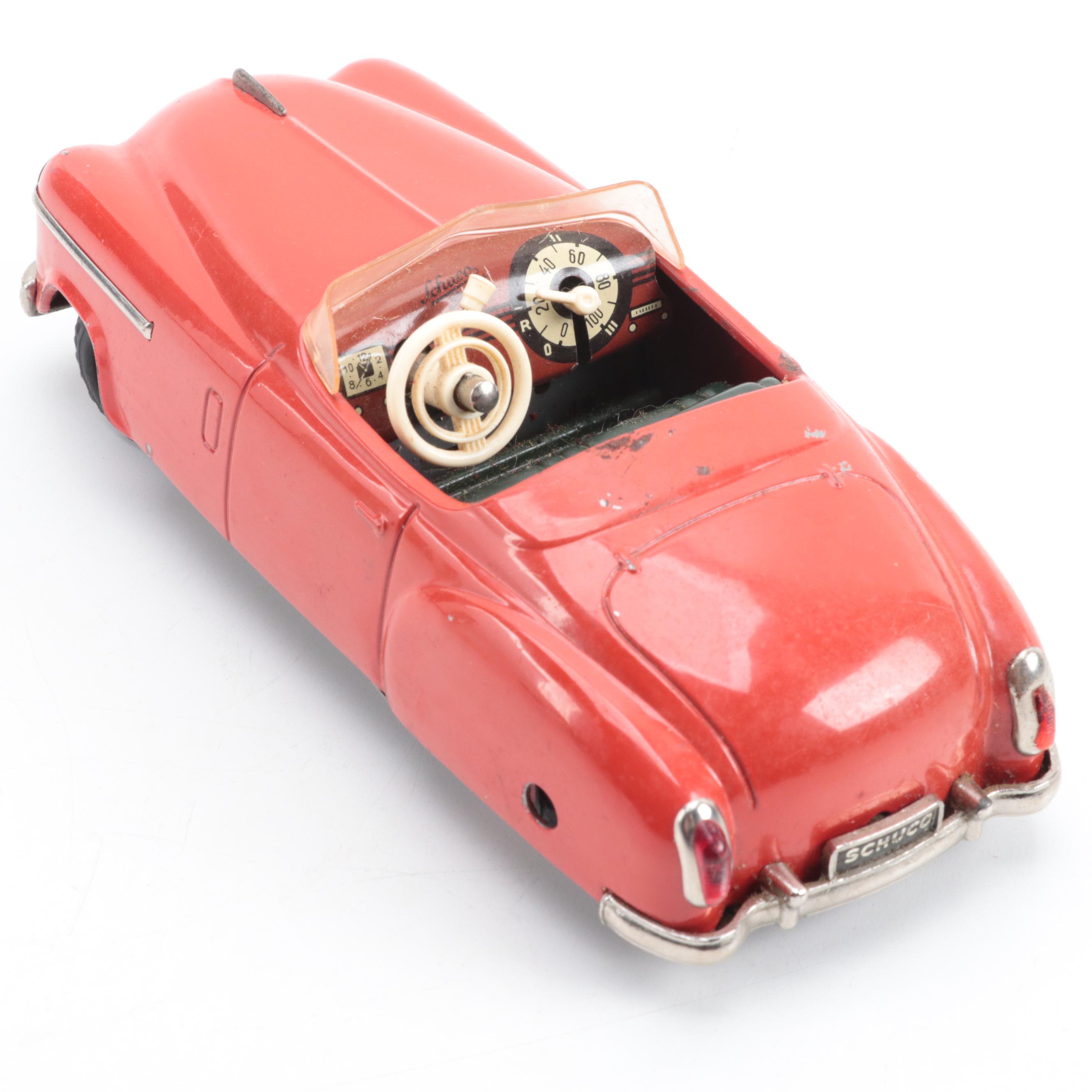 Germany Schuco Combinato 4003 Tin Litho Windup Diecast Toy Car, Mid-20th C