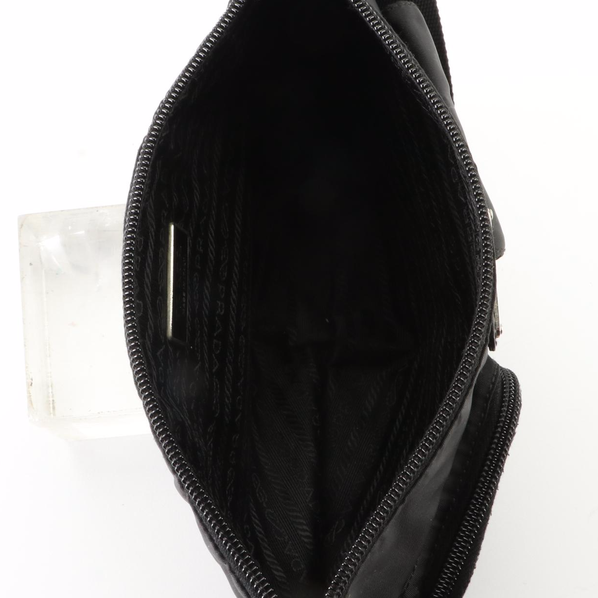 Prada Belt Bag in Black Nylon Gabardine with Leather Trim