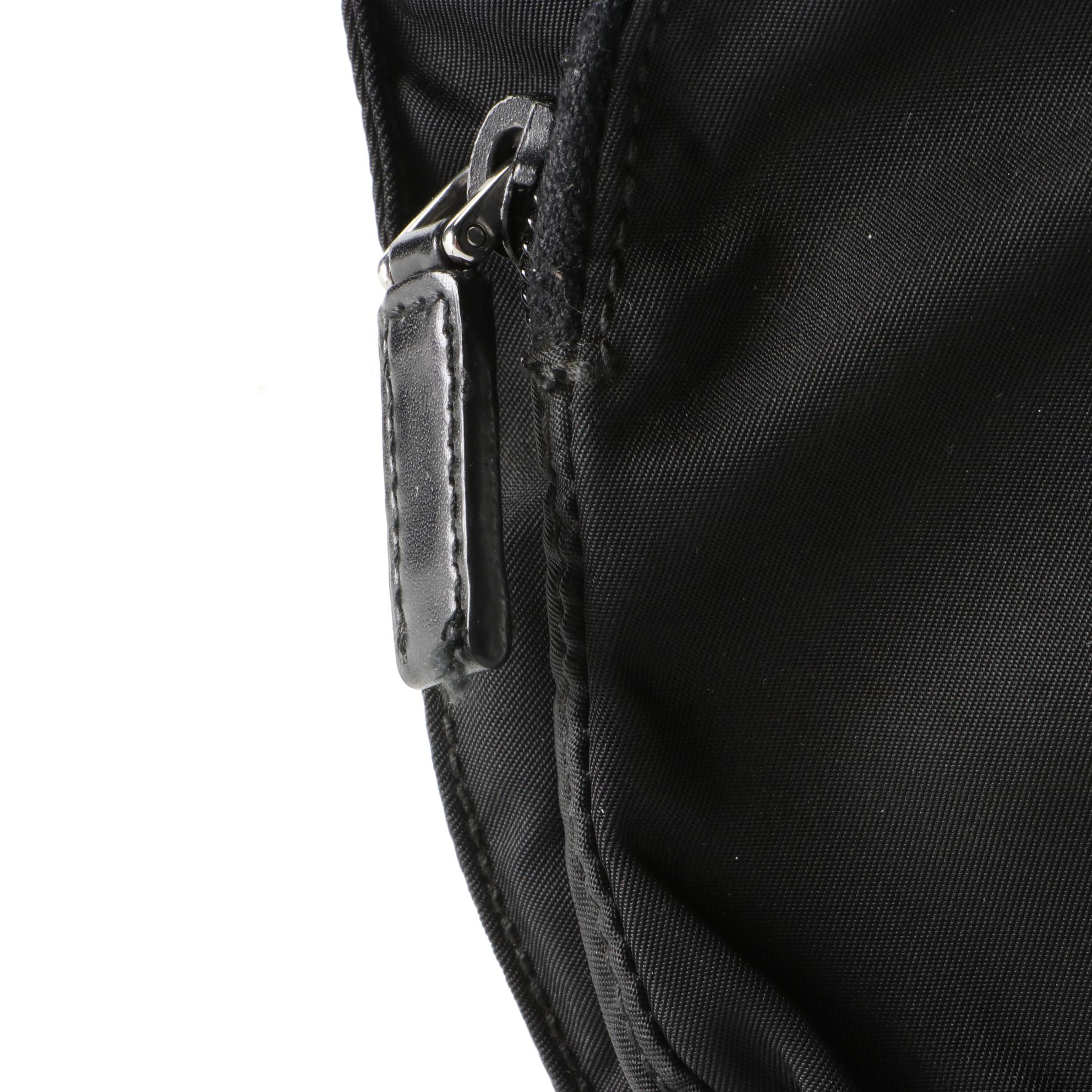 Prada Belt Bag in Black Nylon Gabardine with Leather Trim