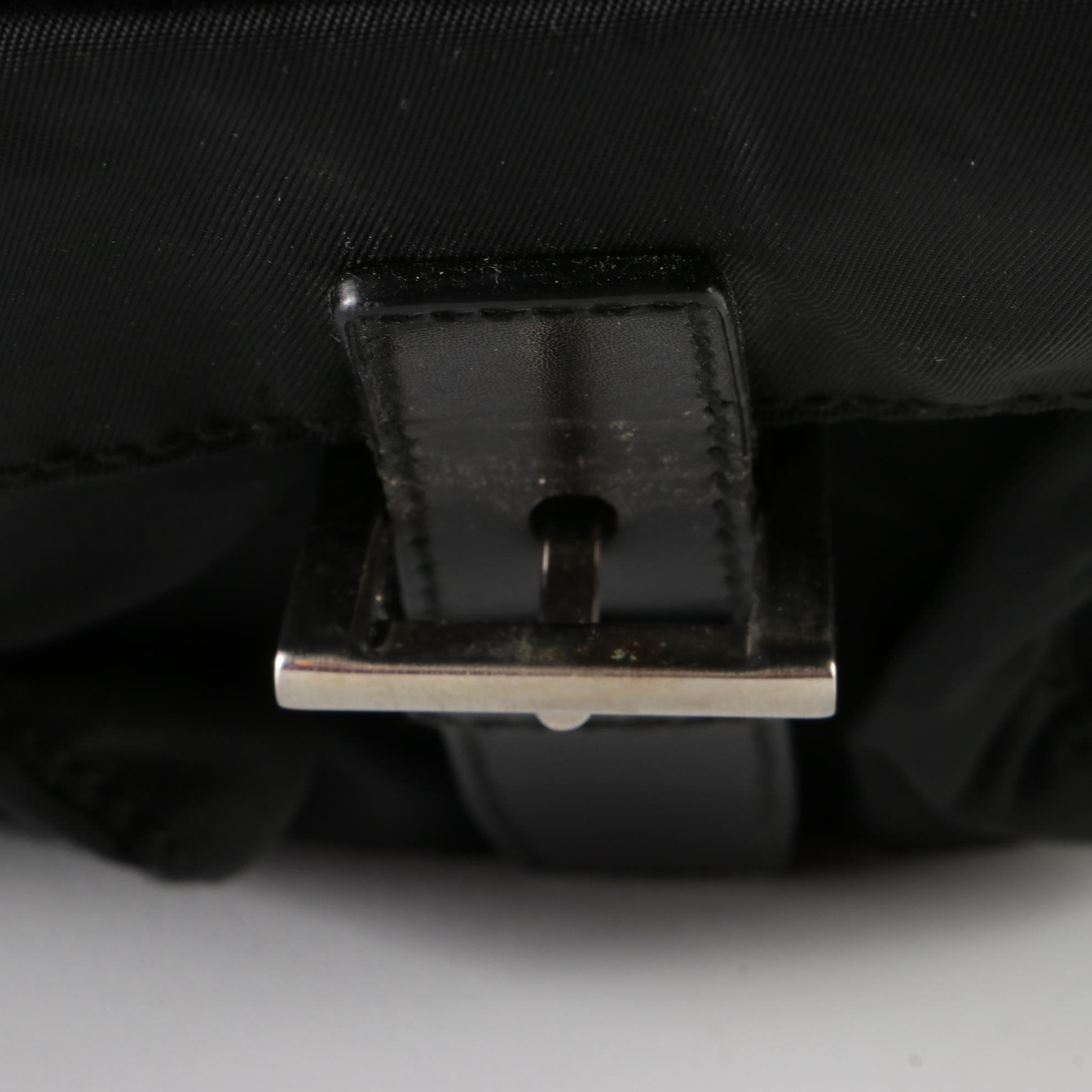 Prada Belt Bag in Black Nylon Gabardine with Leather Trim