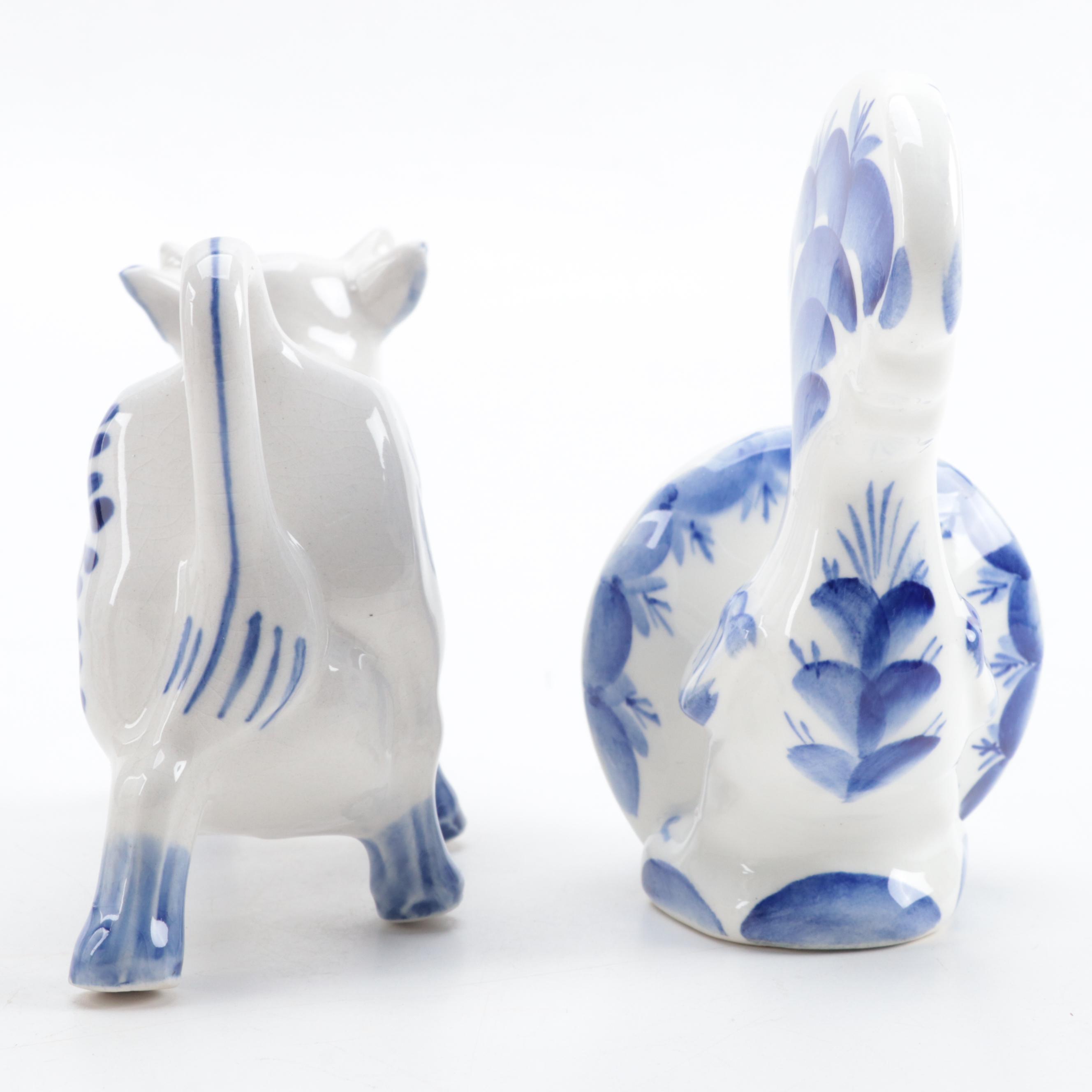 Russian Gzhel and Other Earthenware Table Accessories