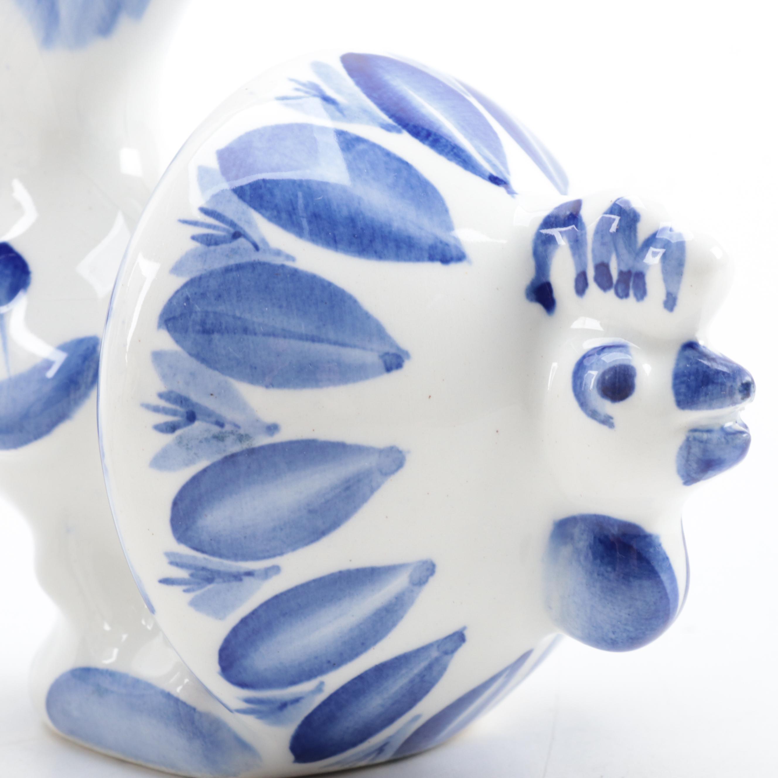 Russian Gzhel and Other Earthenware Table Accessories