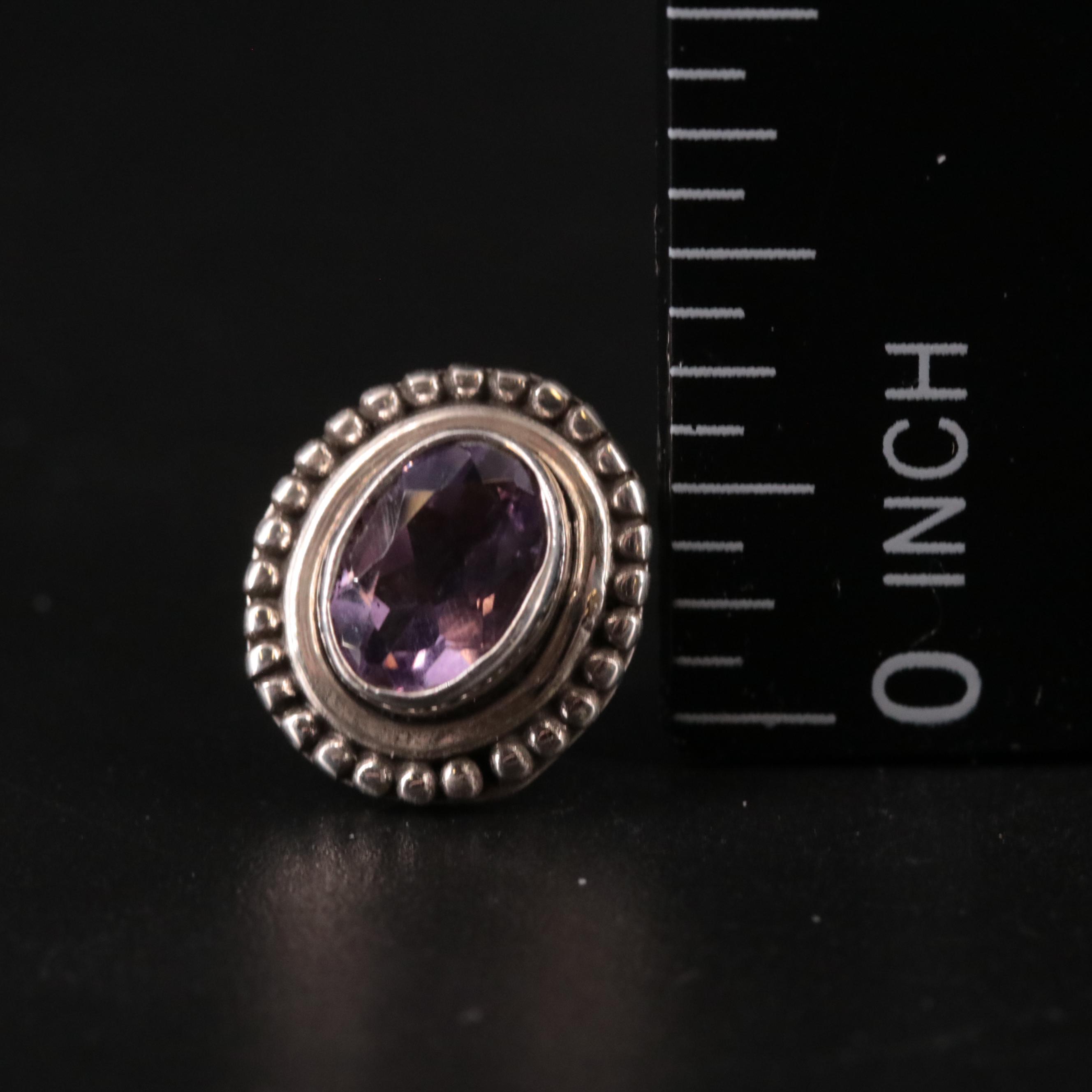 Sterling Amethyst Stud Earrings