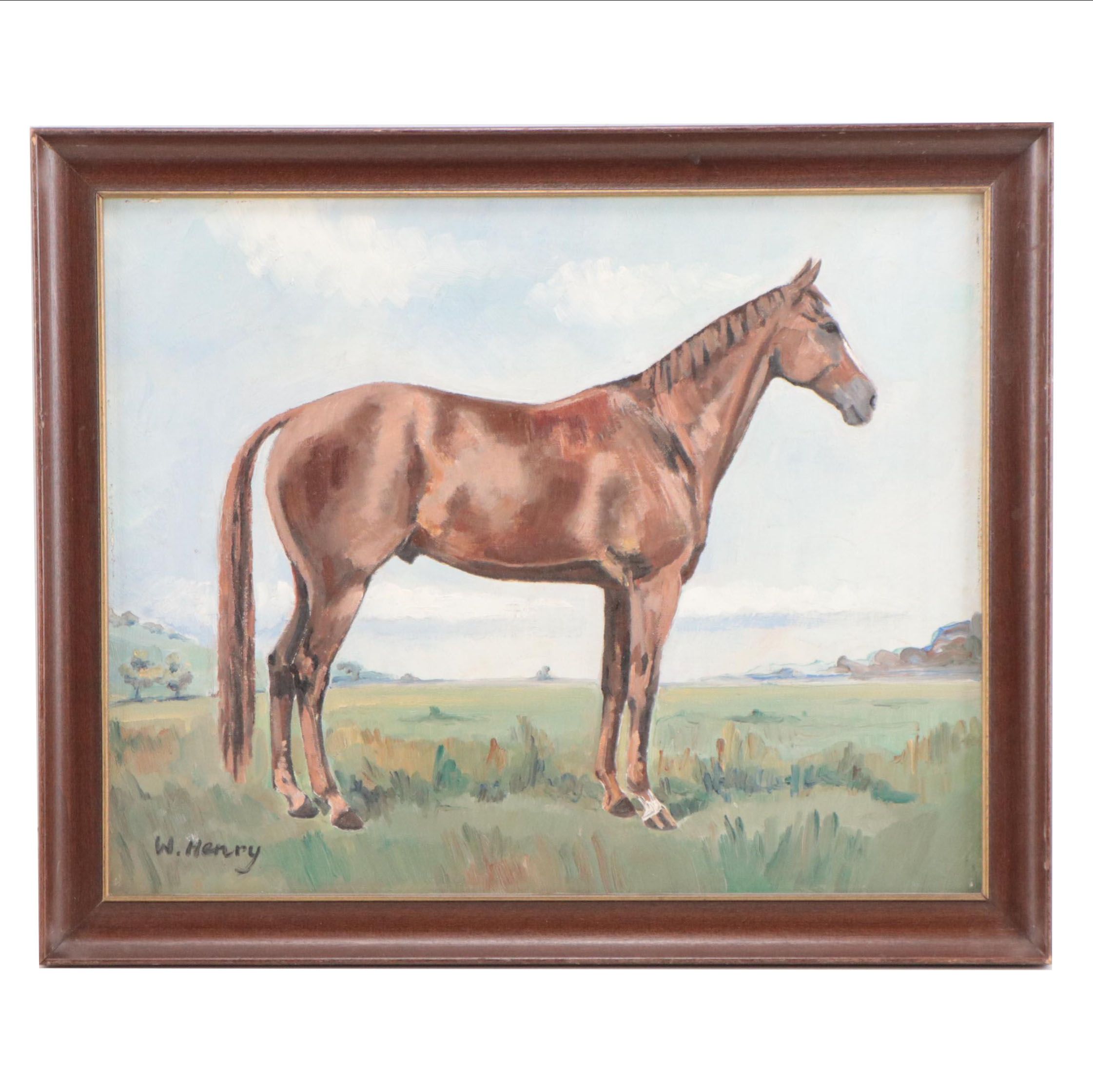 W. Henry Horse Portrait Oil Painting, 1970