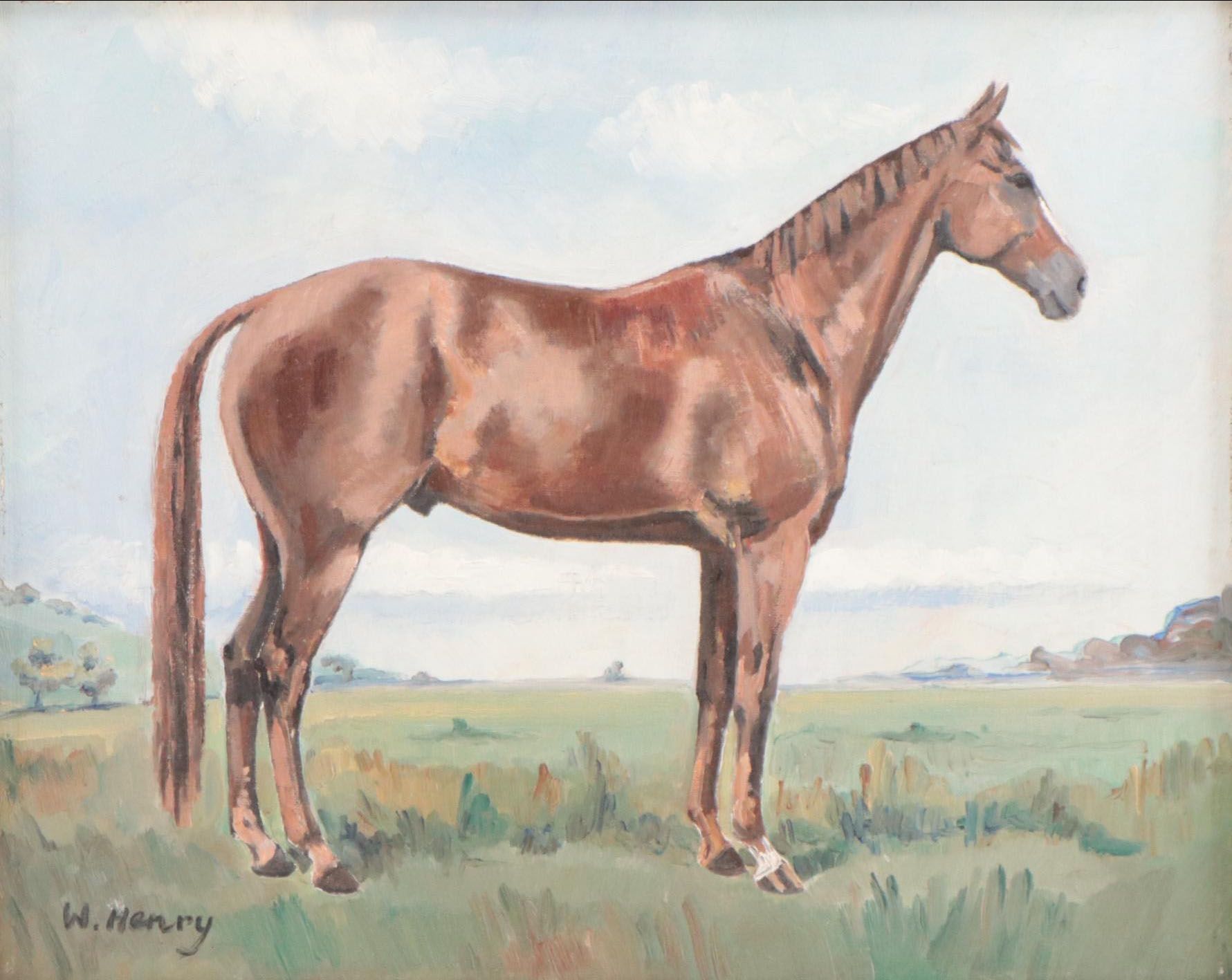 W. Henry Horse Portrait Oil Painting, 1970
