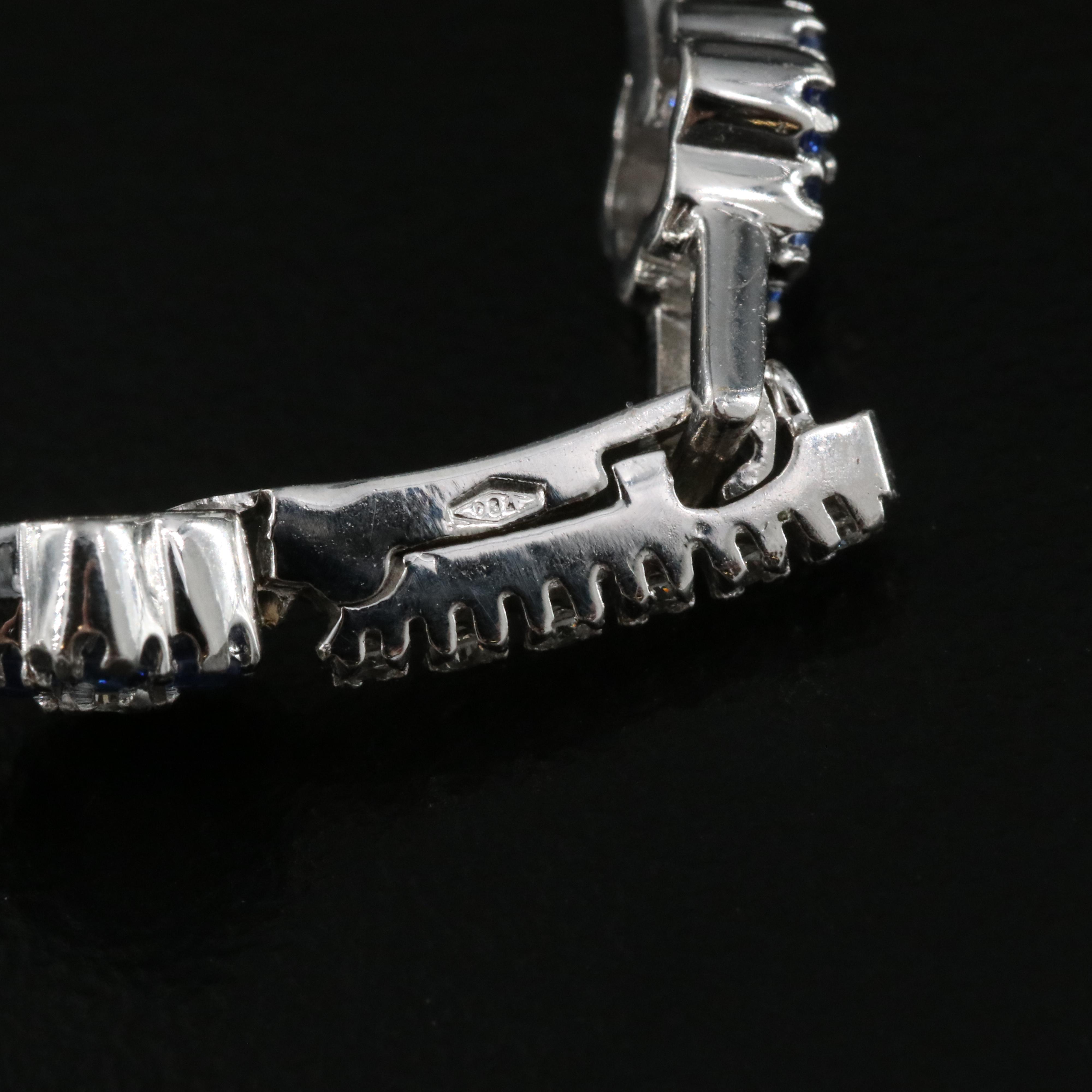 18K 1.50 CTW Diamond and Sapphire Flower Station Necklace