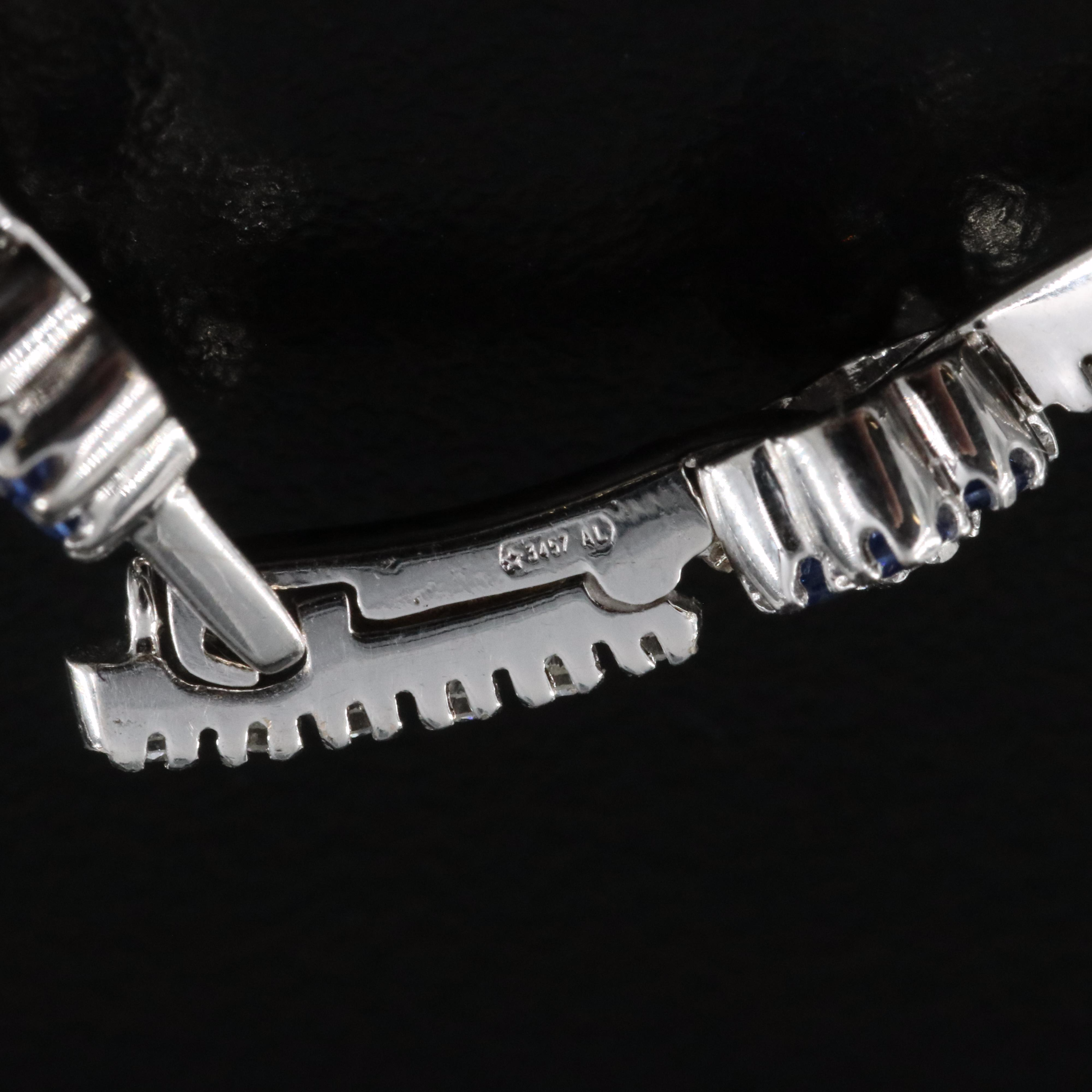 18K 1.50 CTW Diamond and Sapphire Flower Station Necklace