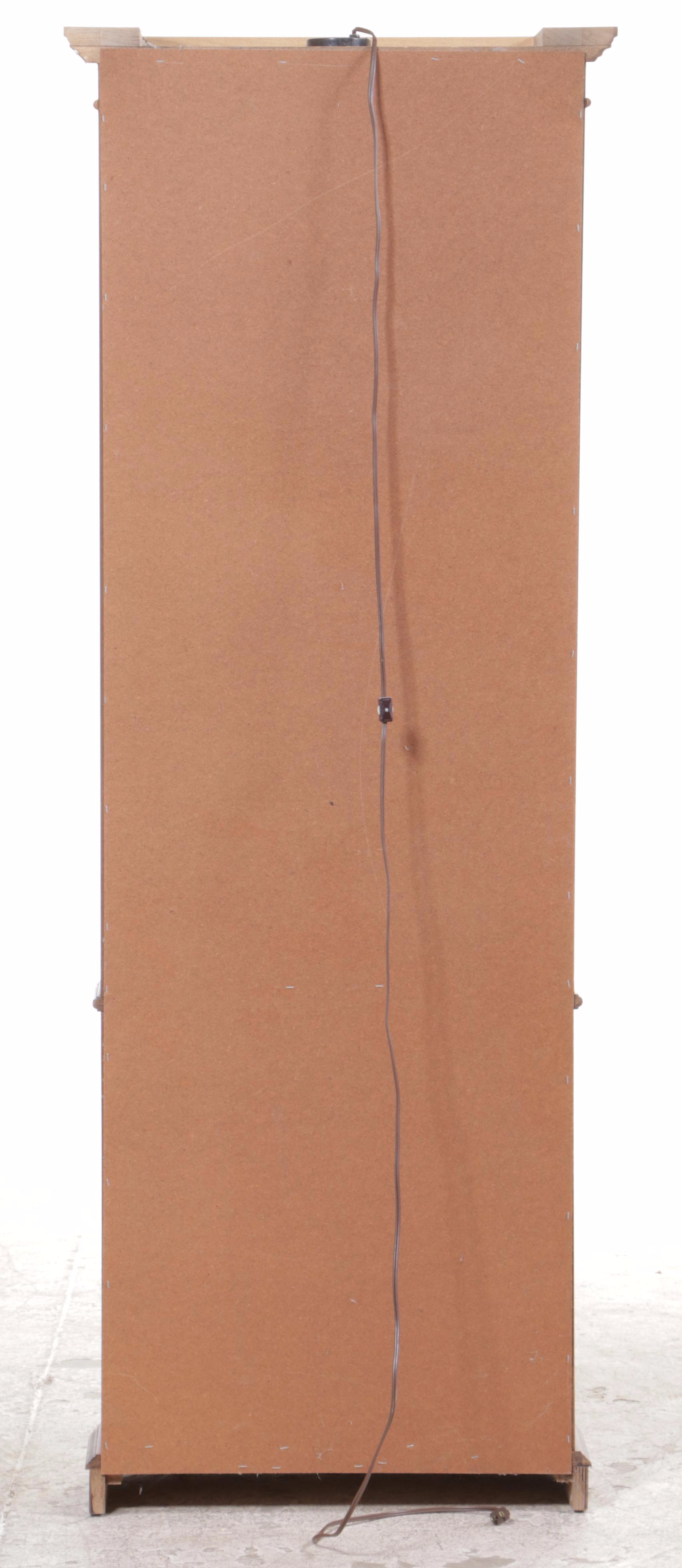 Oak and Curved Glass Display Cabinet, Late 20th Century