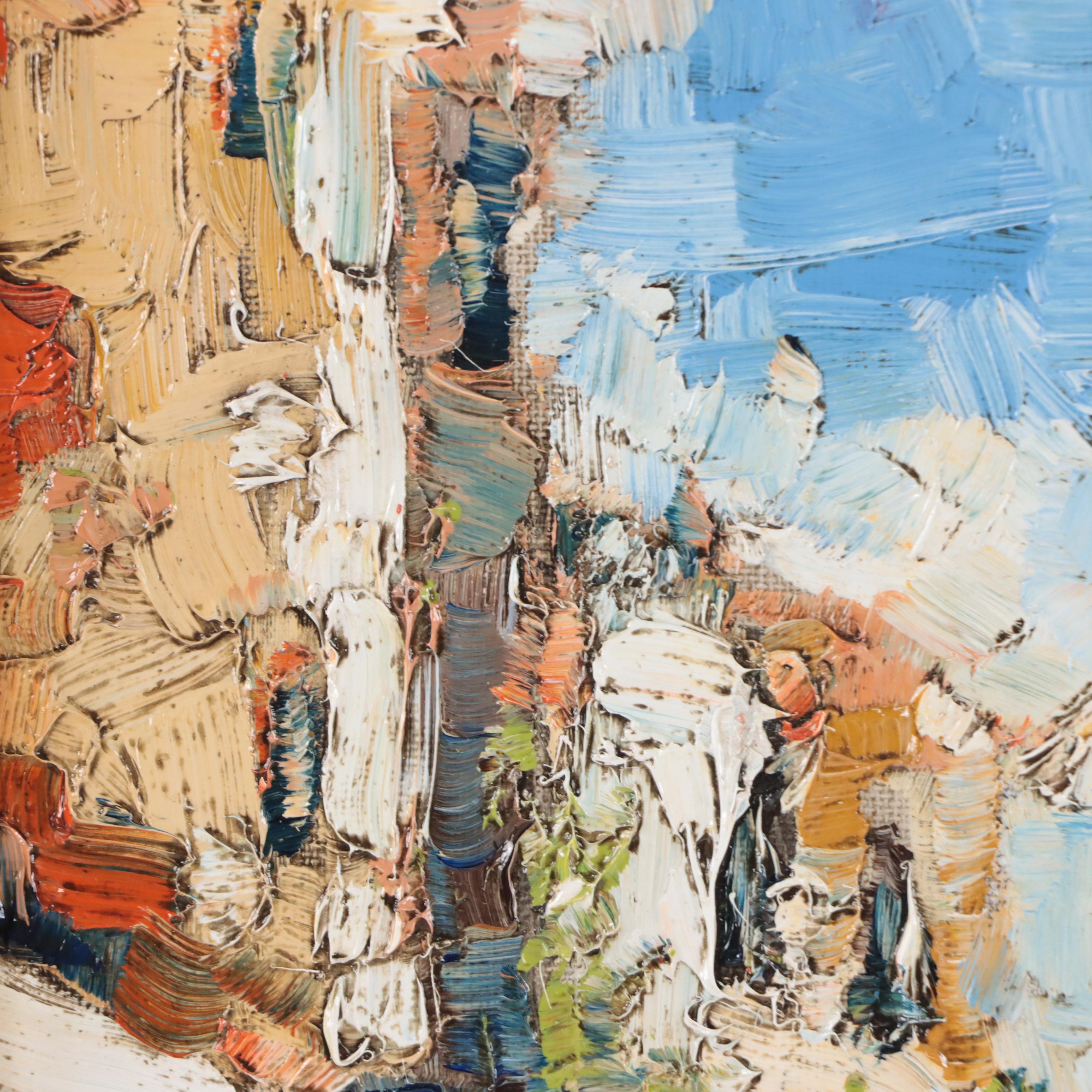 Serguei Novitchkov Street Scene Oil Painting "Genoa, Italy," 2023