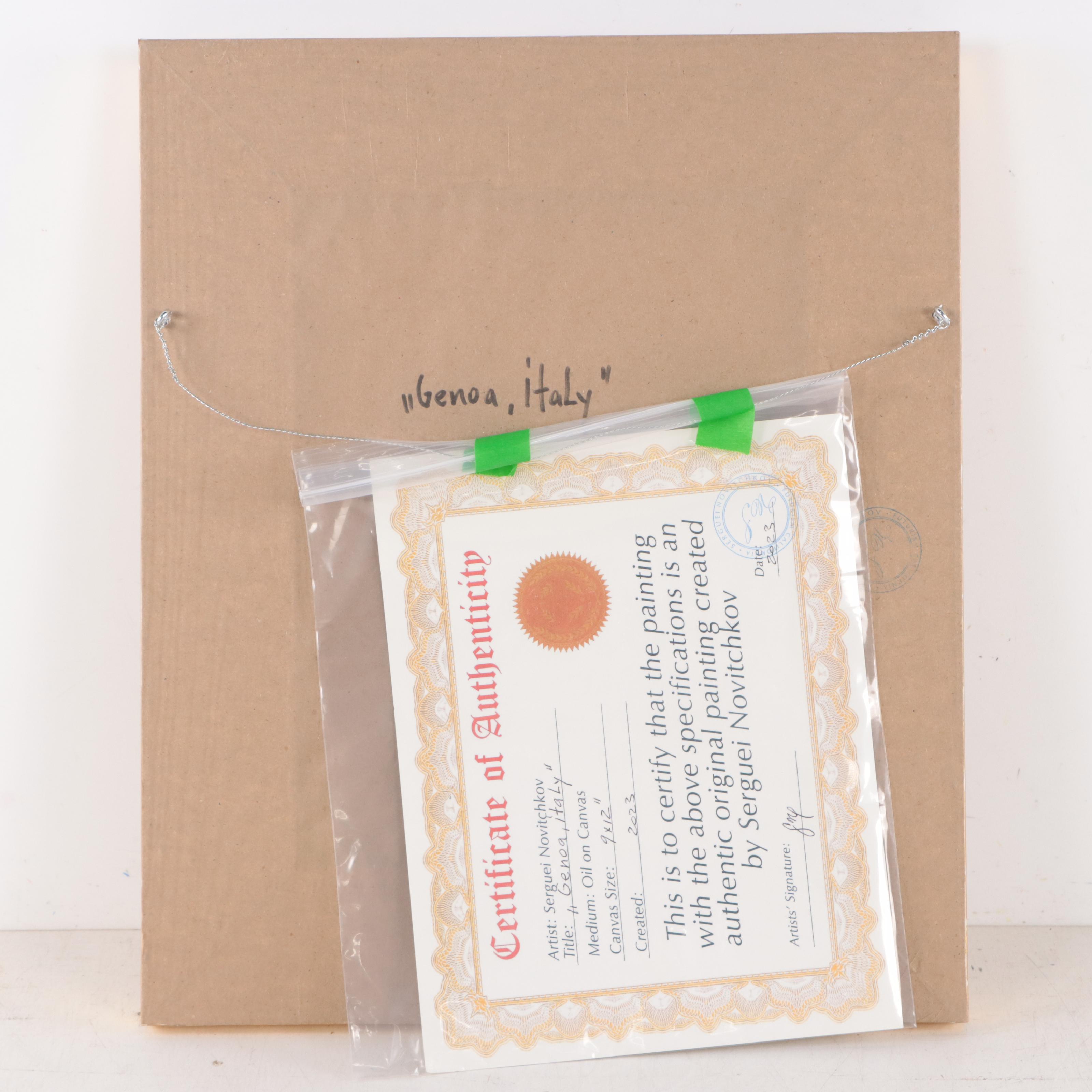 Serguei Novitchkov Street Scene Oil Painting "Genoa, Italy," 2023