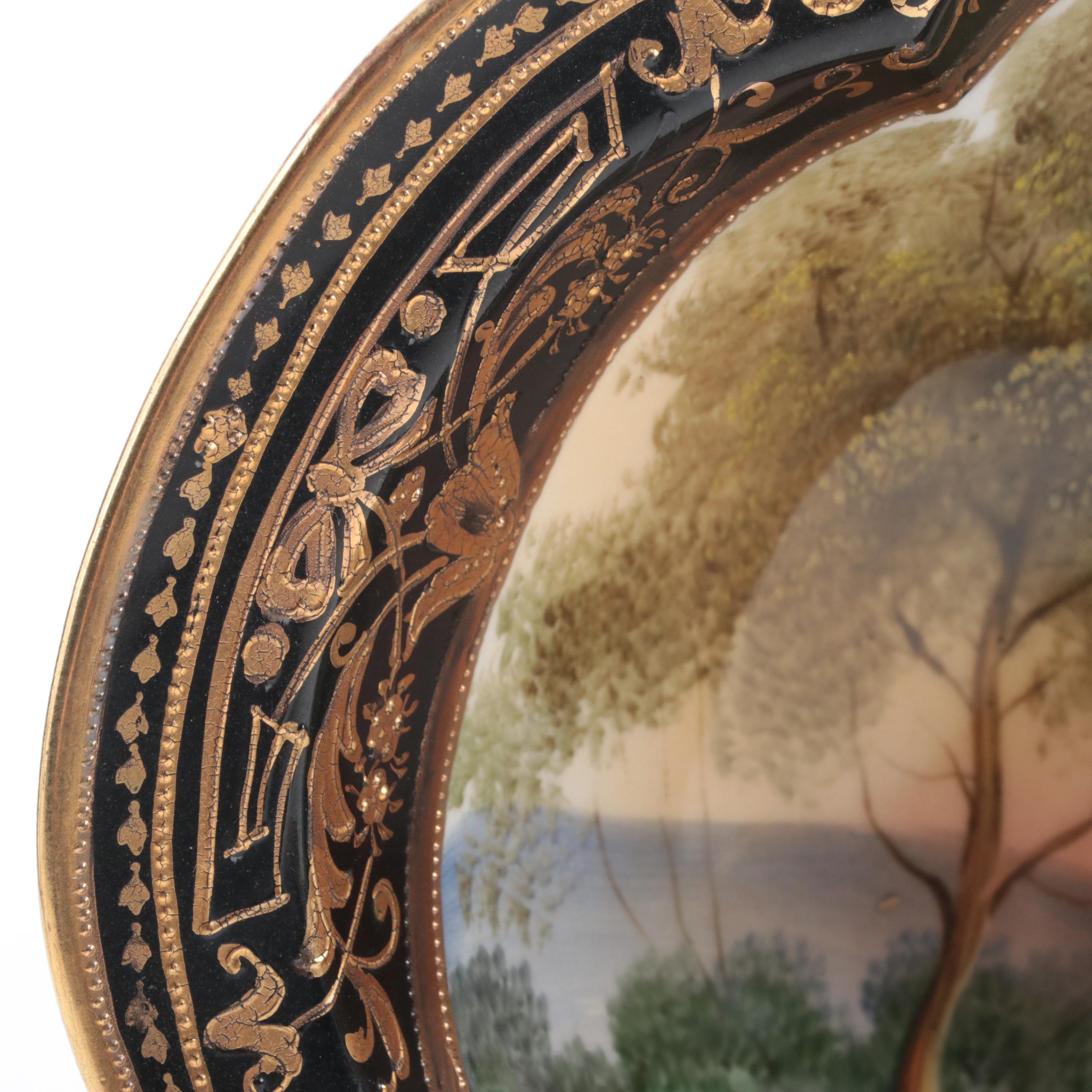 Morimura Brothers Nippon Hand-Painted Porcelain Bowl and Other Vase