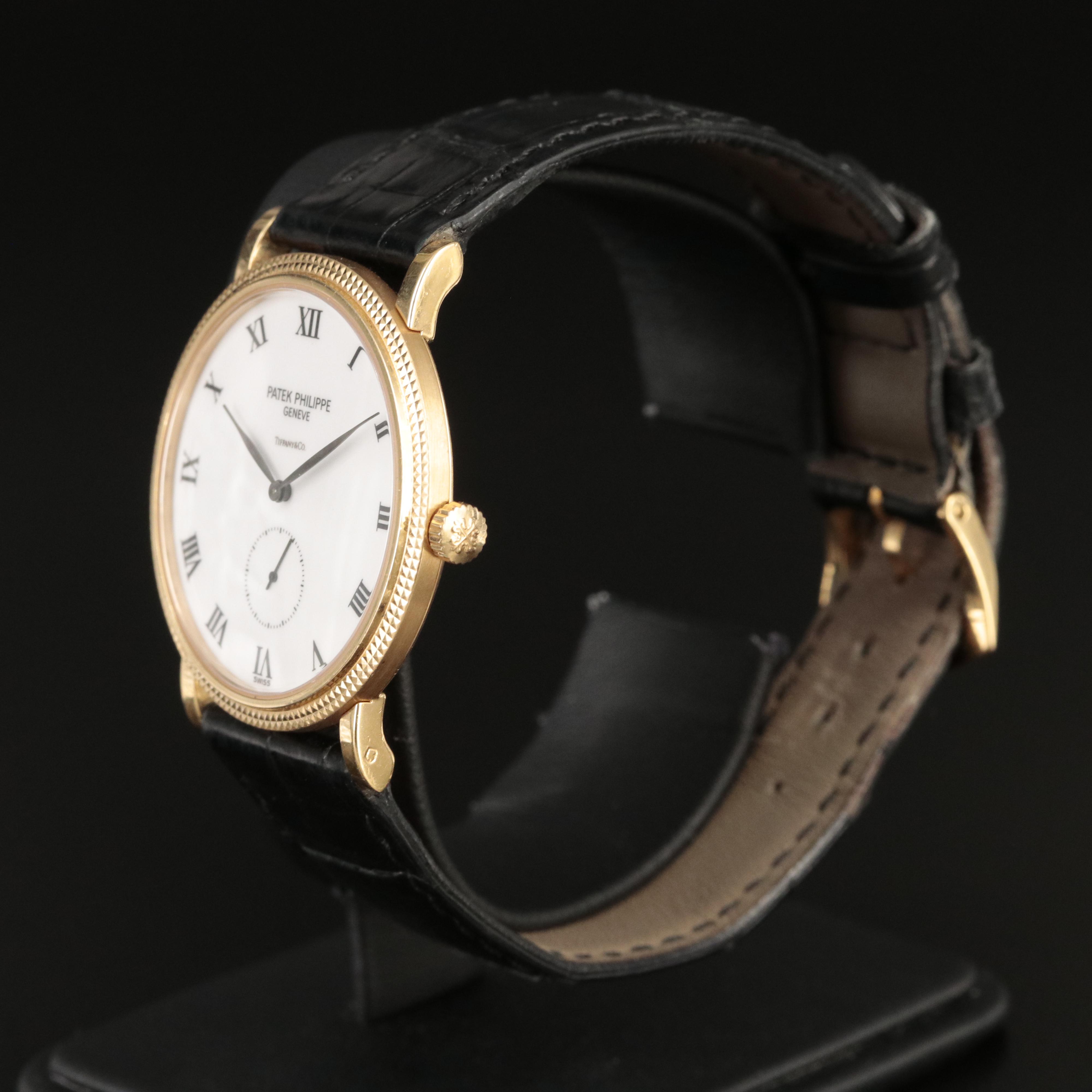 18K Patek Philippe for Tiffany & Co. Calatrava Hobnail Case Watch