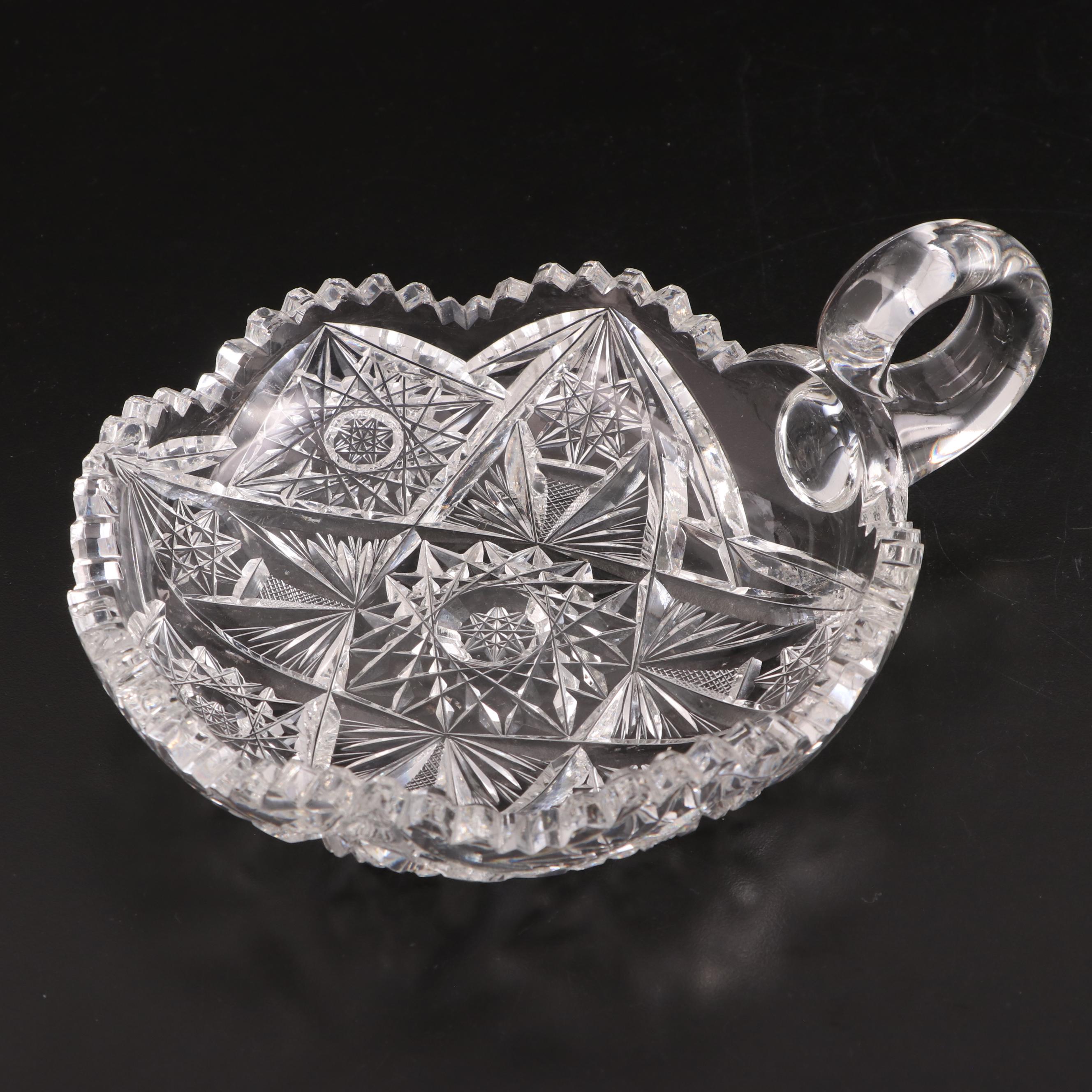 Brilliant Cut Glass Bowls, Dishes and Creamer