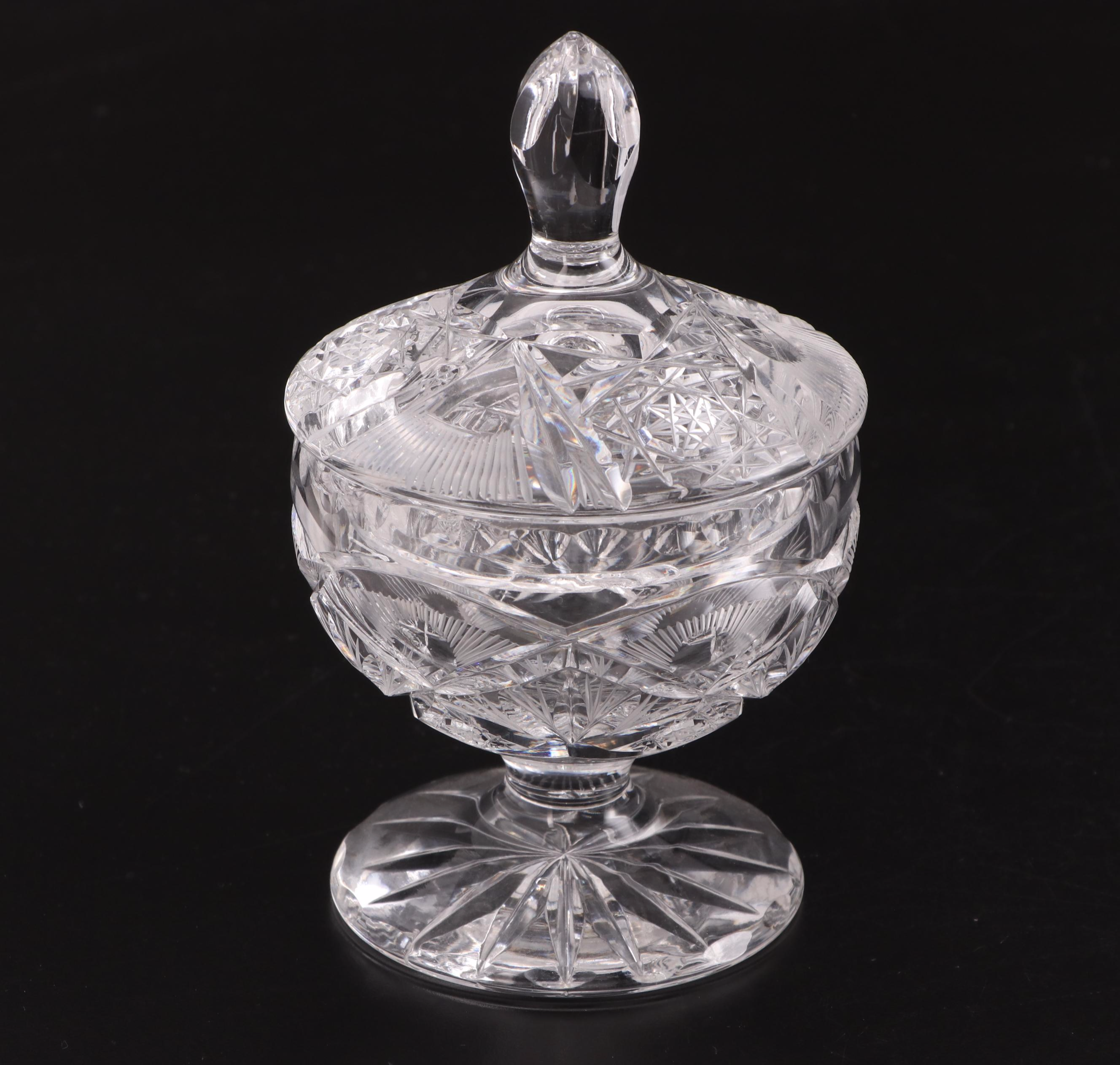 Brilliant Cut Glass Bowls, Dishes and Creamer