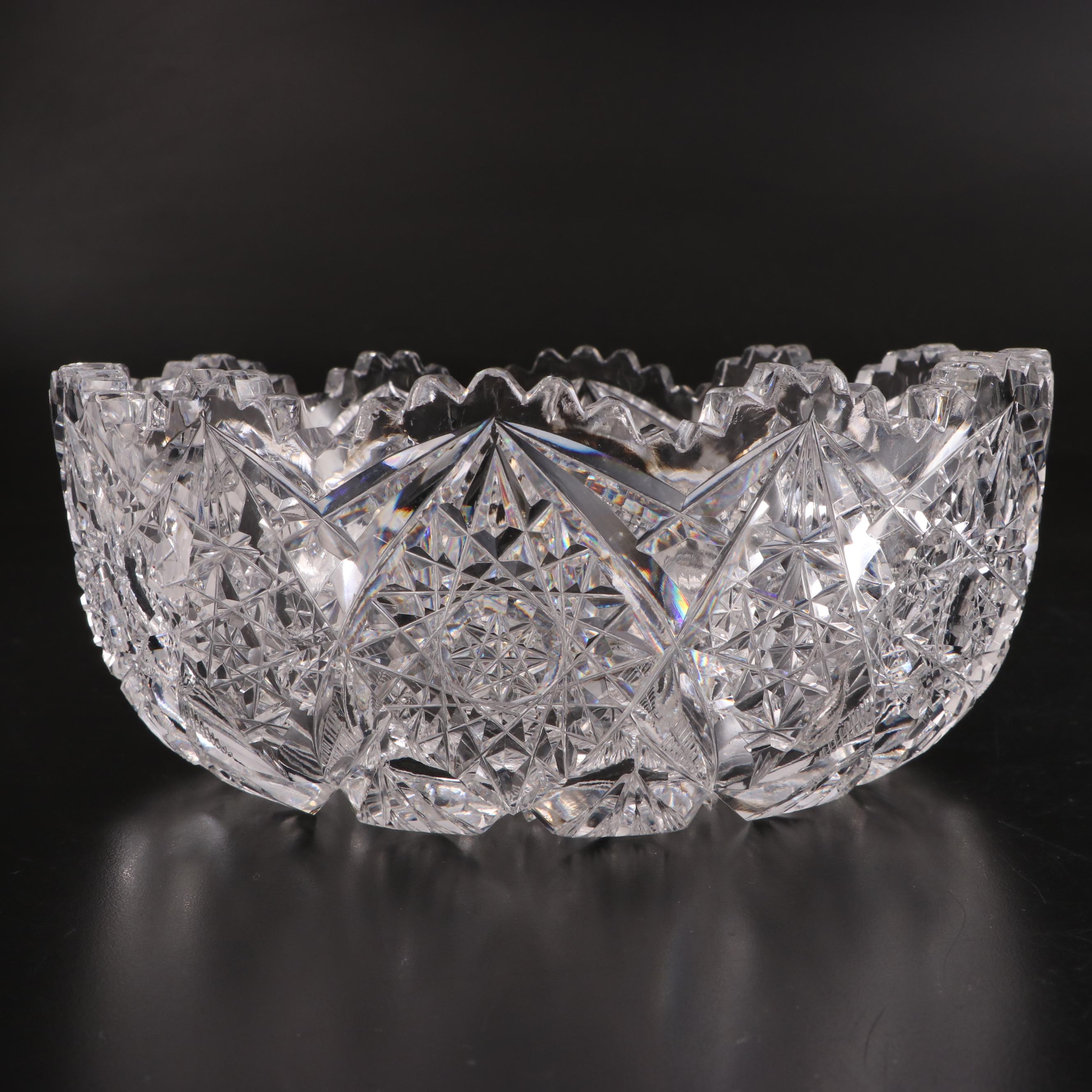 Brilliant Cut Glass Bowls, Dishes and Creamer