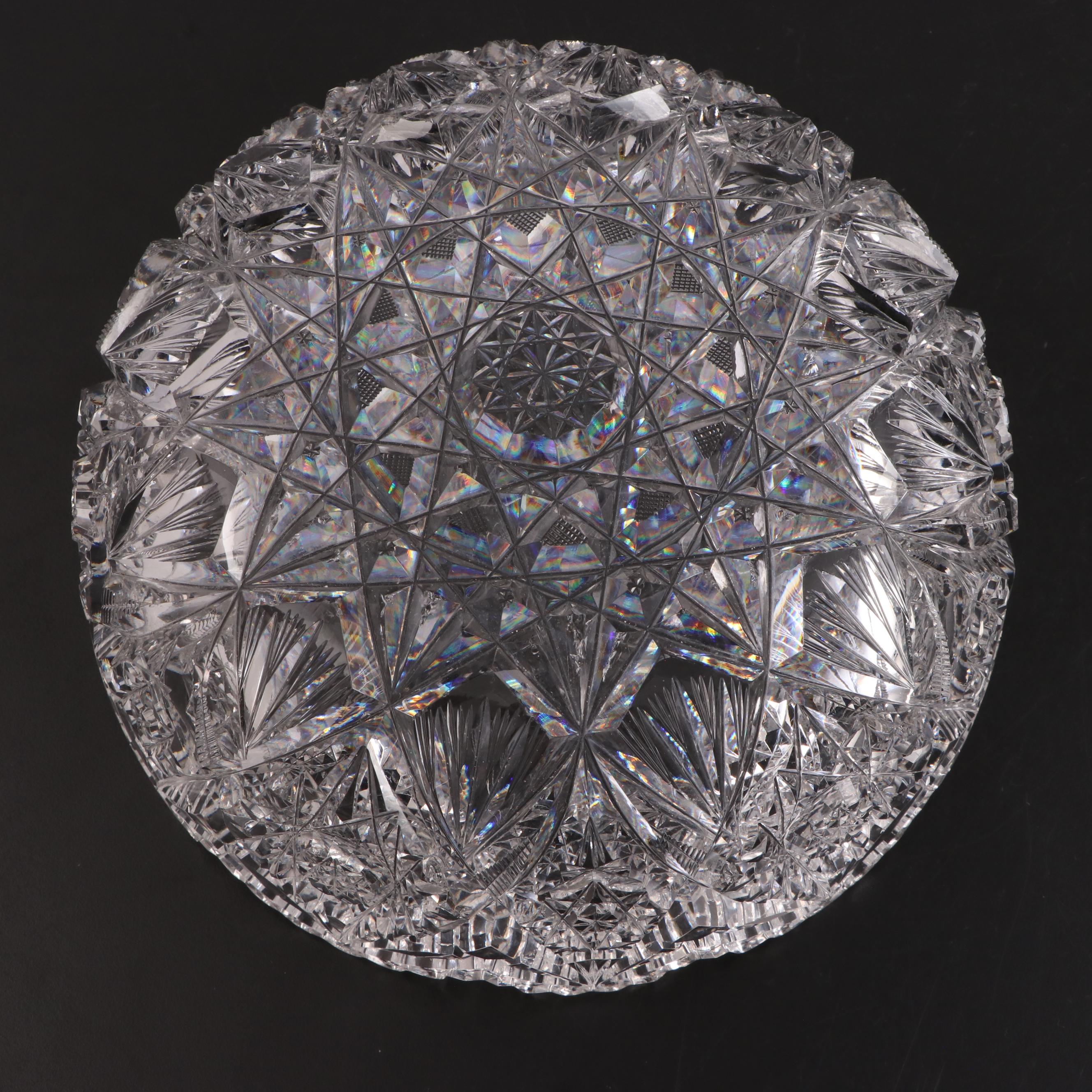 Brilliant Cut Glass Bowls, Dishes and Creamer