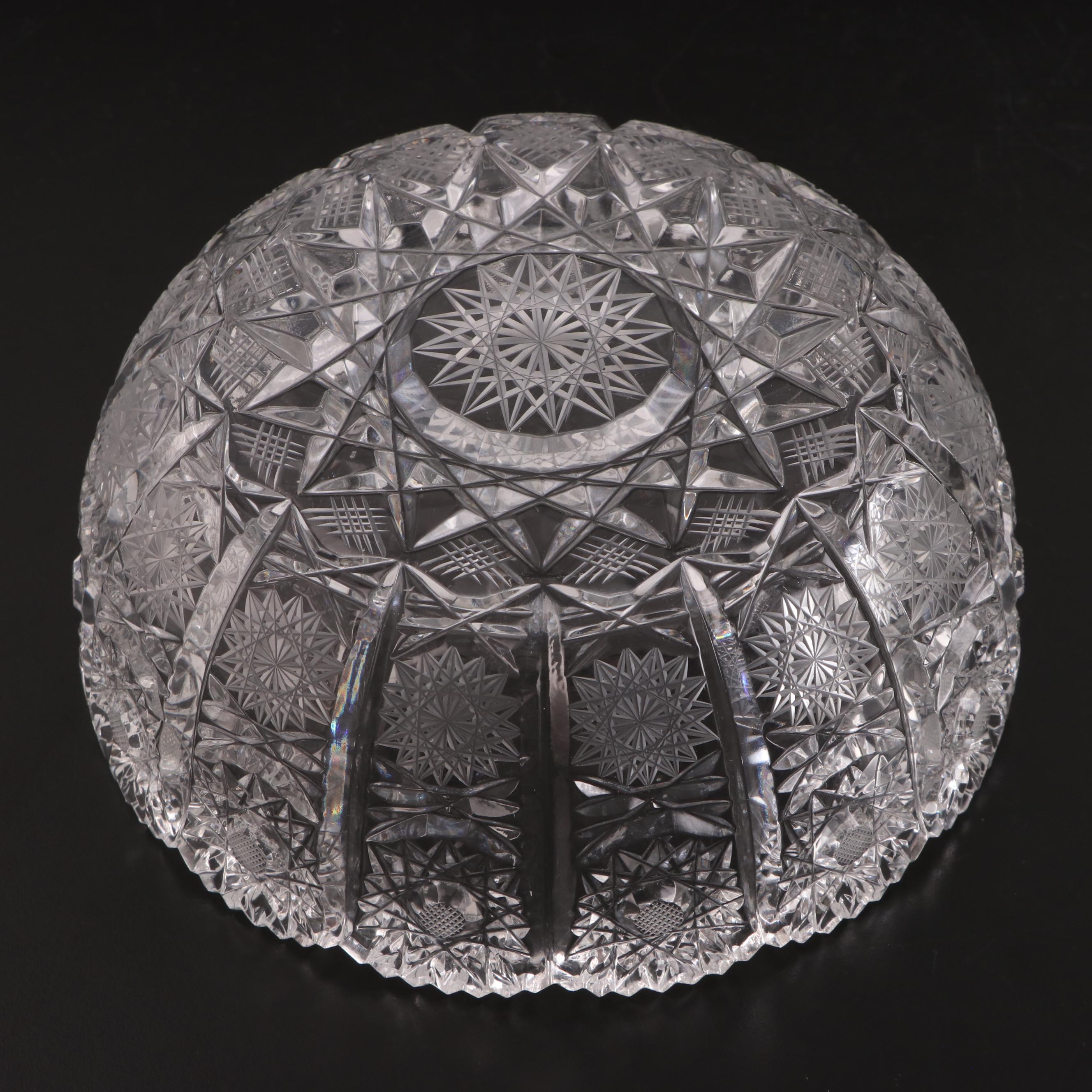 Brilliant Cut Glass Bowls, Dishes and Creamer