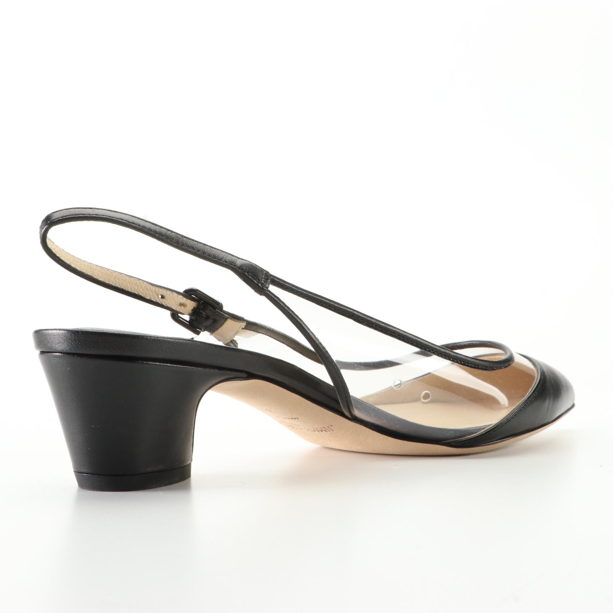 Jimmy Choo Leather and PVC Slingbacks