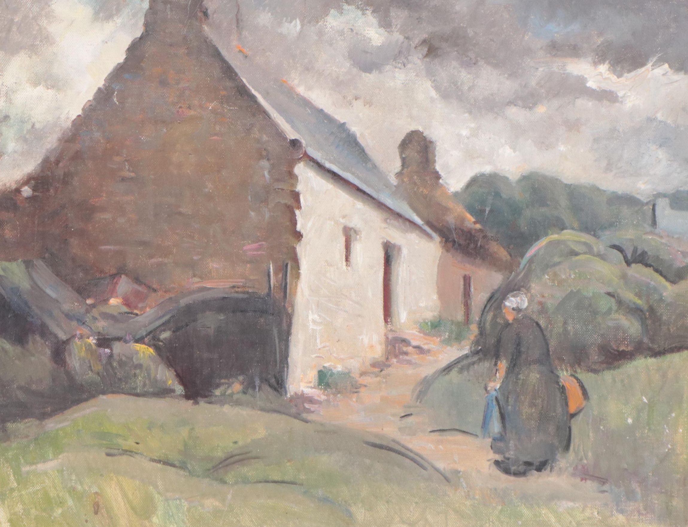 Oil Painting of Village House