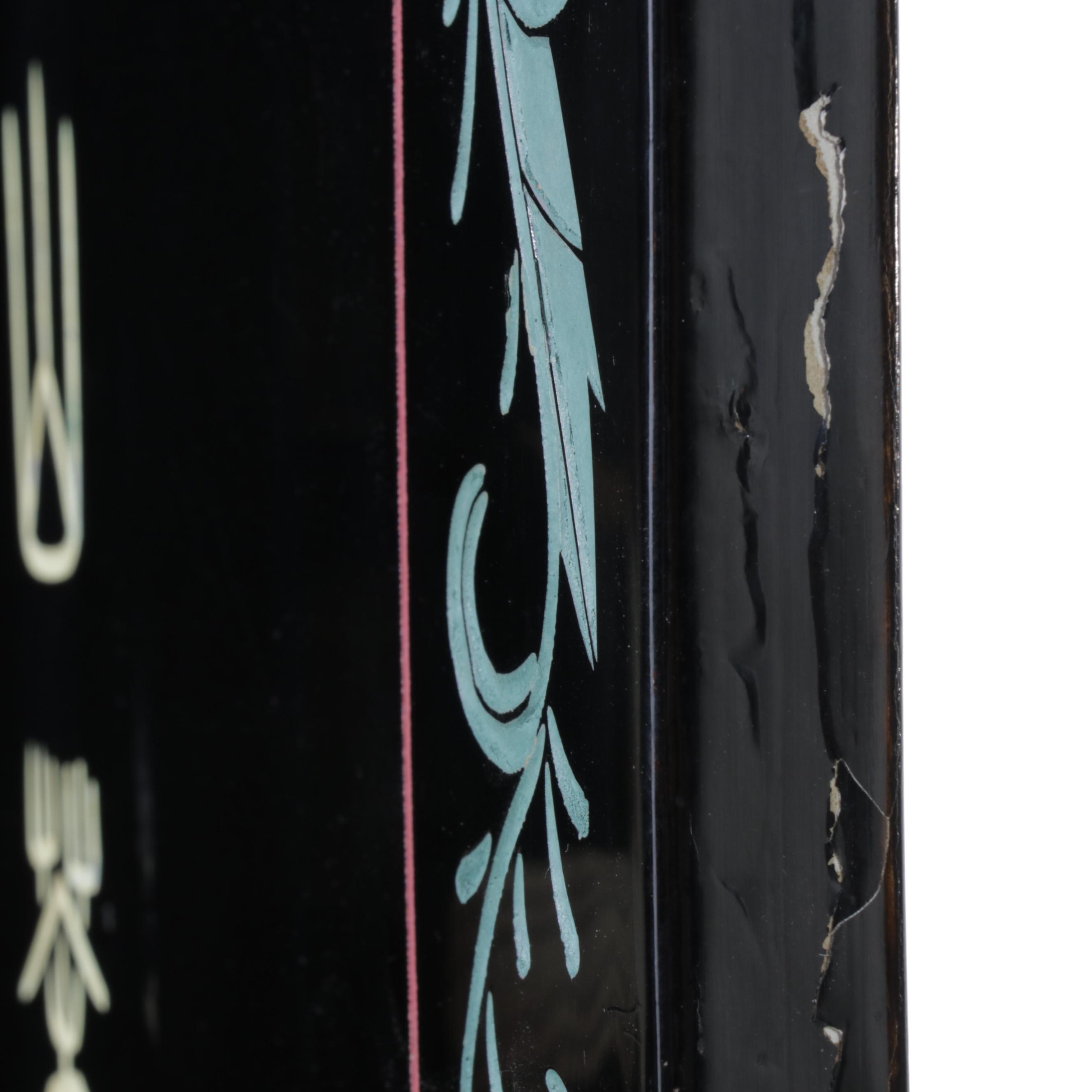 Chinese Painted and Black Lacquered Screen