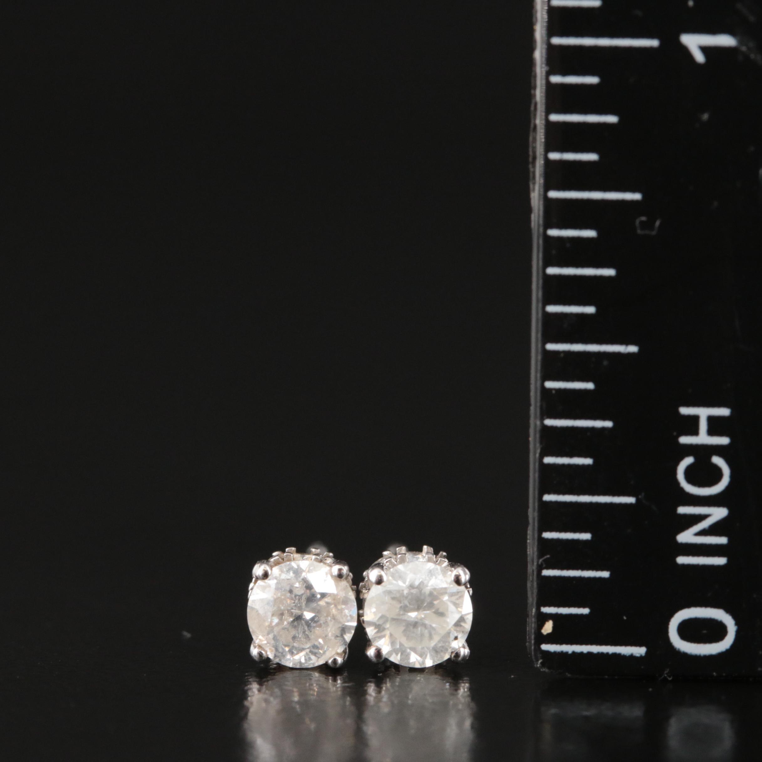 10K 1.00 CTW Diamond Stud Earrings