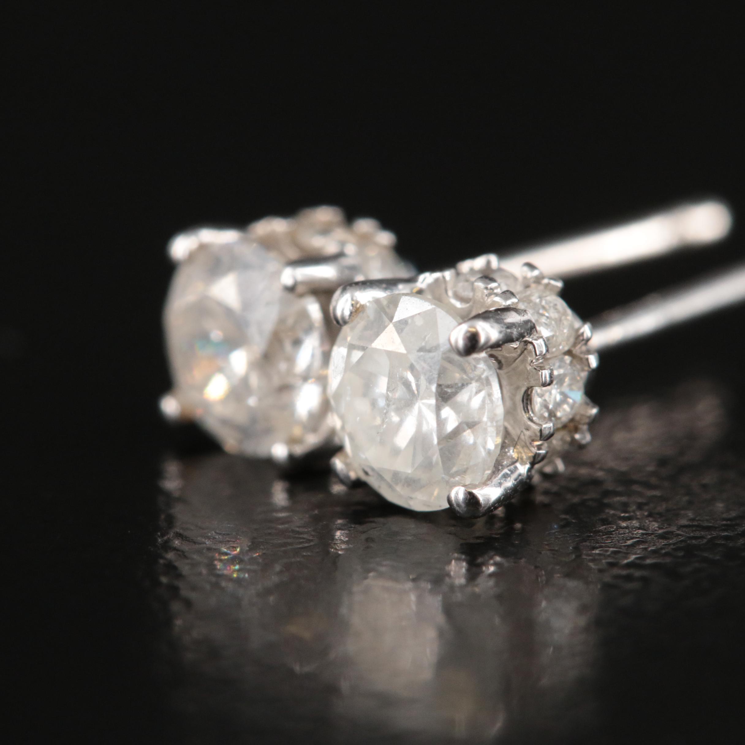 10K 1.00 CTW Diamond Stud Earrings