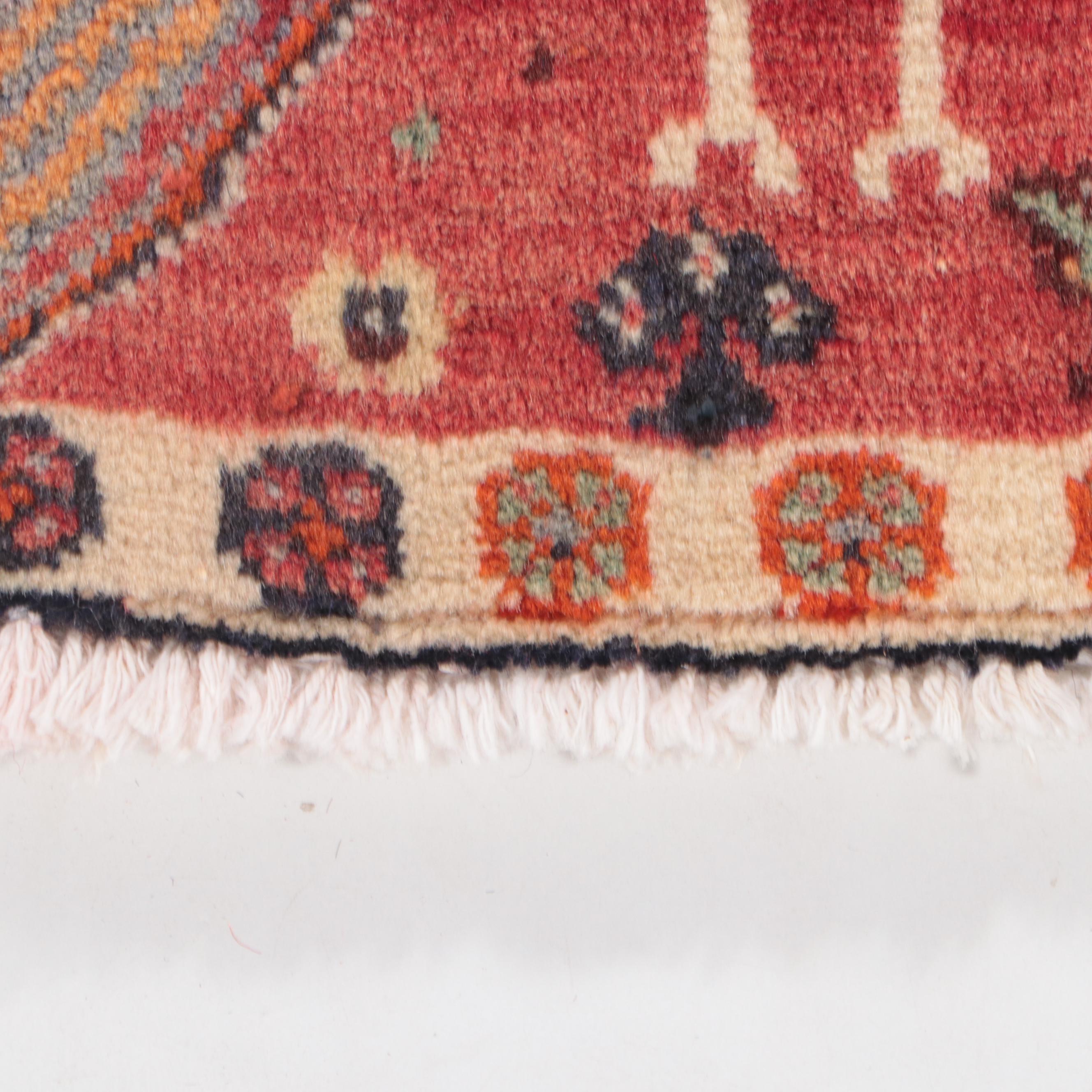 1'10 x 1'10 Hand-Knotted Northwest Persian Pictorial Floor Mat