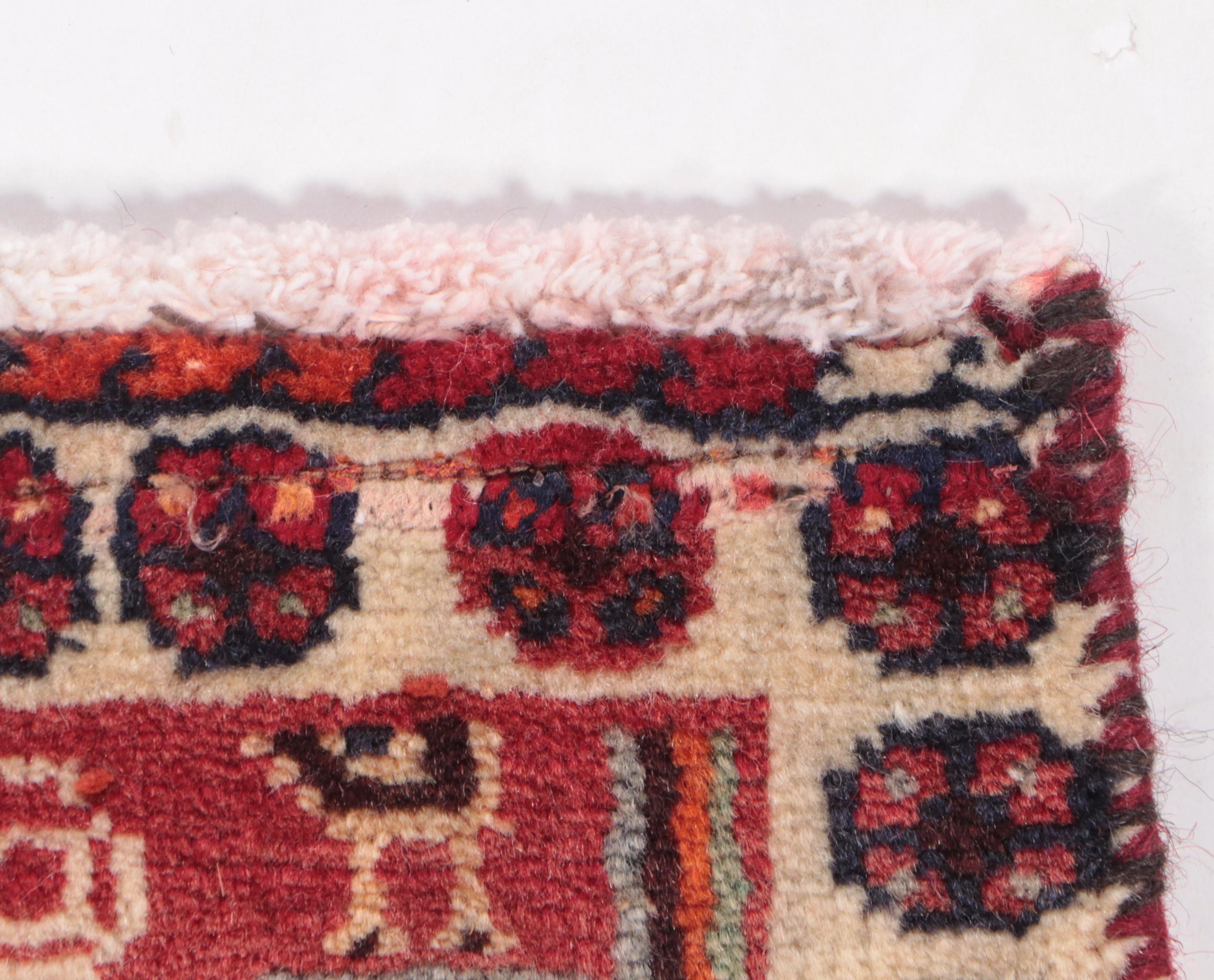 1'10 x 1'10 Hand-Knotted Northwest Persian Pictorial Floor Mat