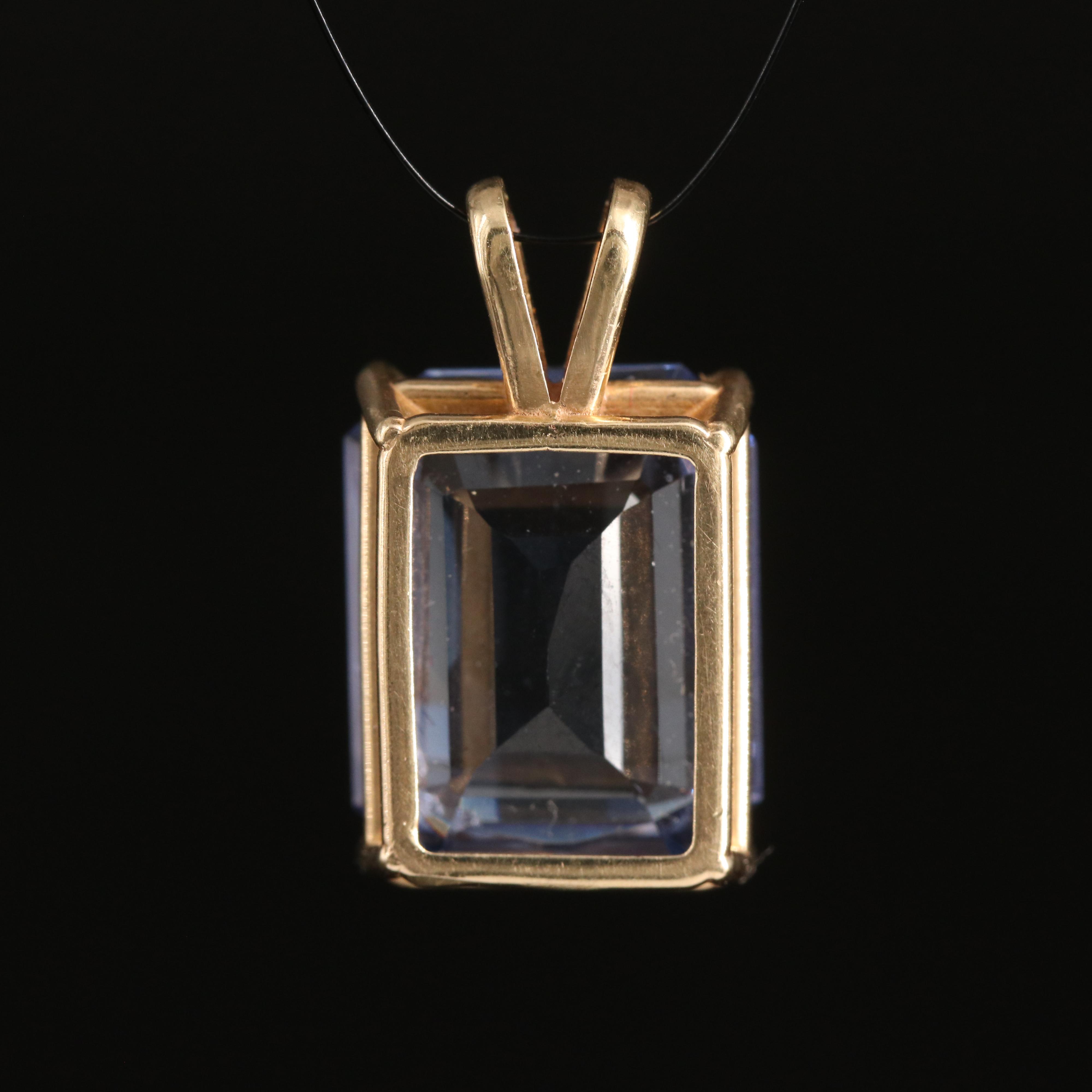 14K Sapphire Pendant