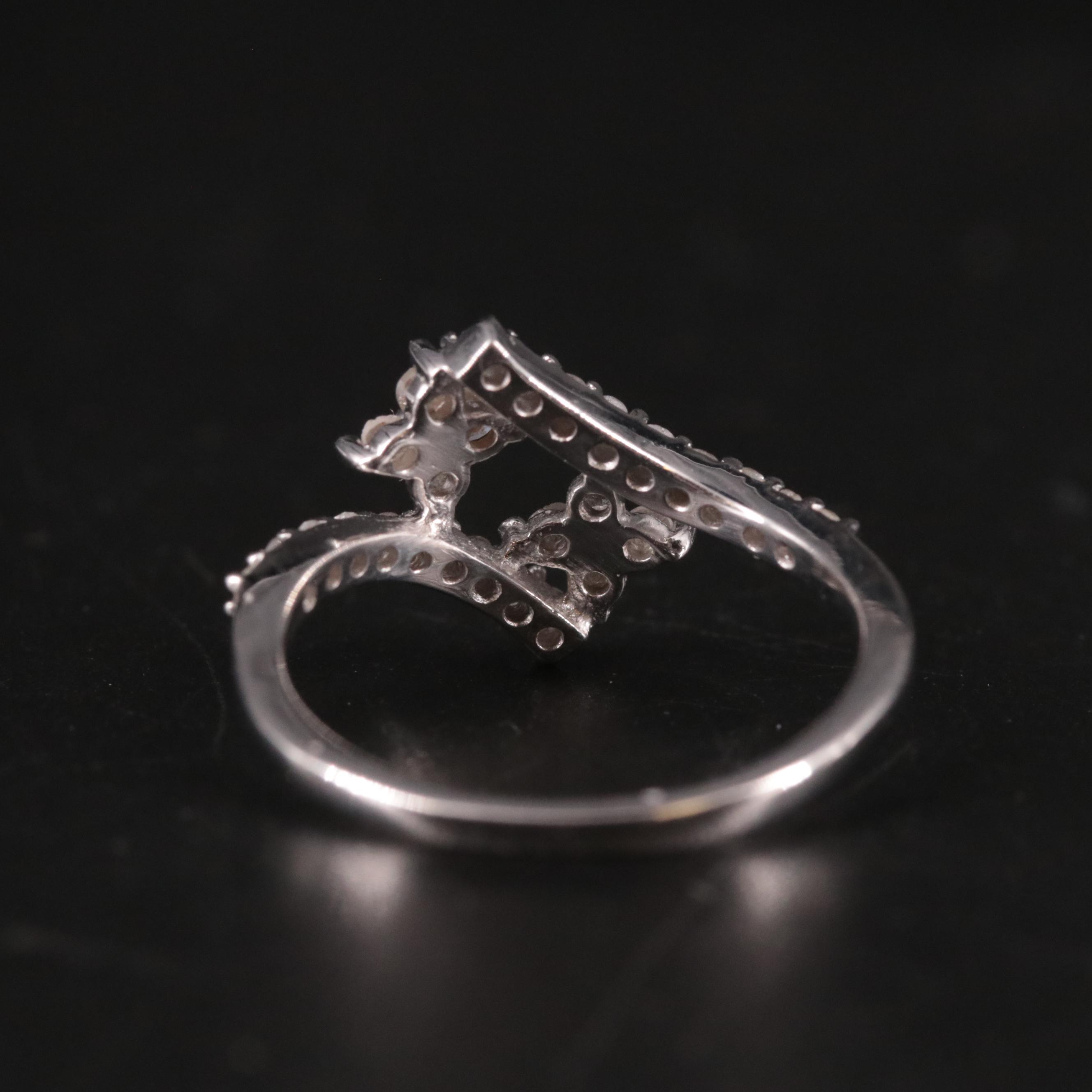 Sterling Diamond Bypass Ring